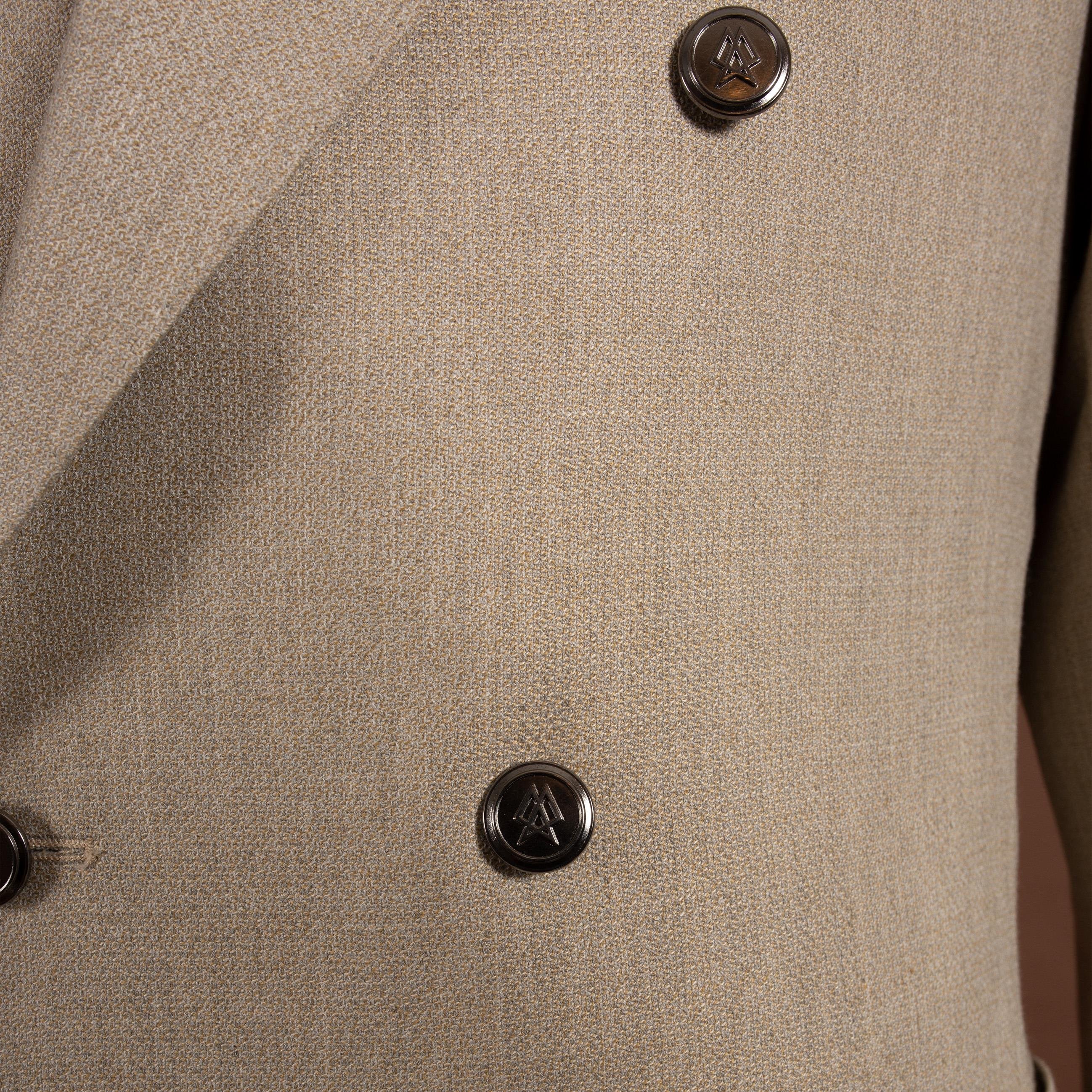 DOUBLE BREASTED BEIGE HOPSACK BLAZER