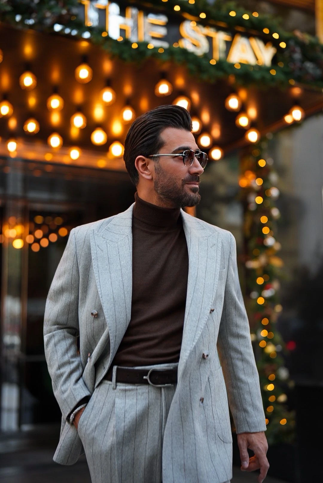 Trophy Pinstripe Flannel Db- Suit