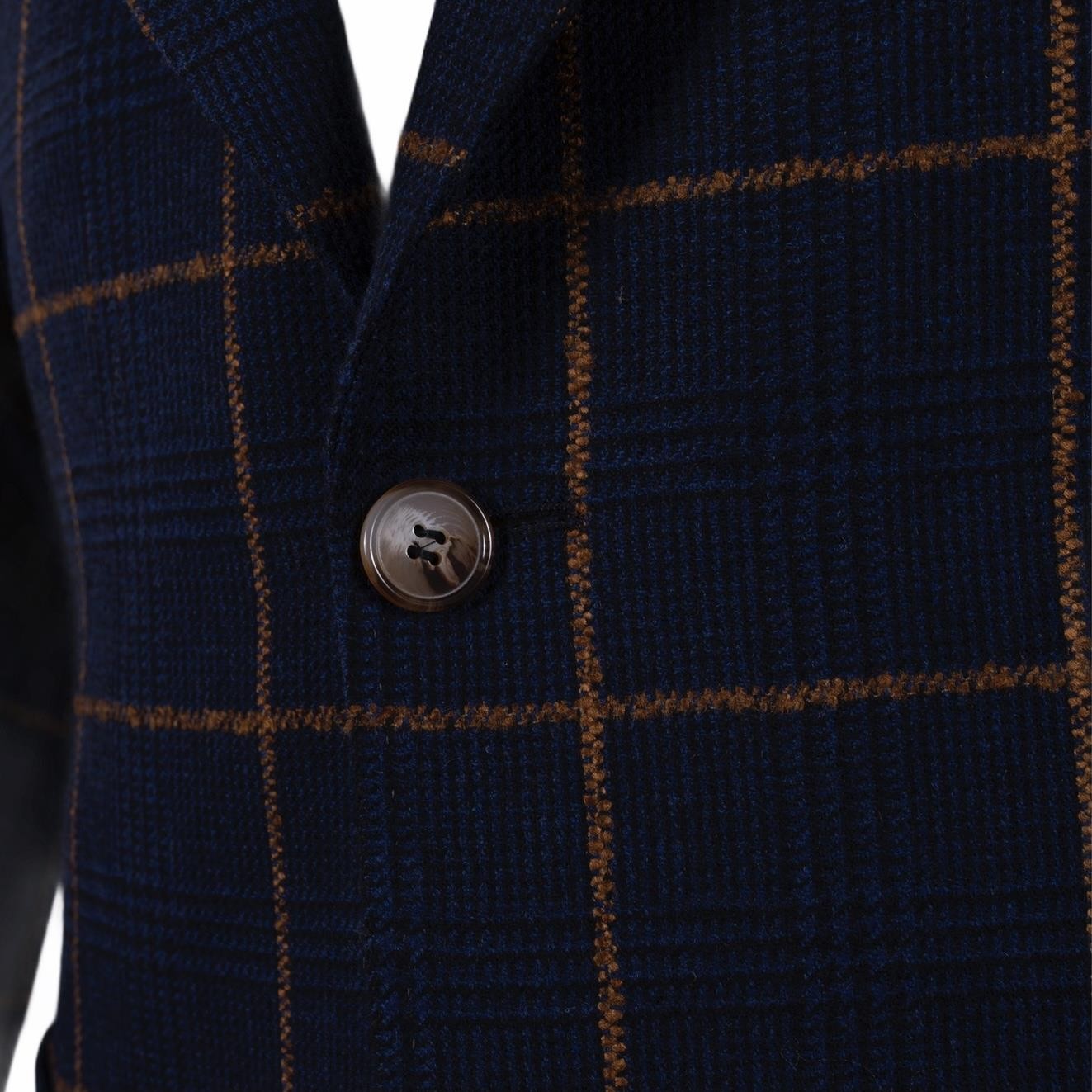 NAVY BLUE  /TİLE  PLAID JACKET