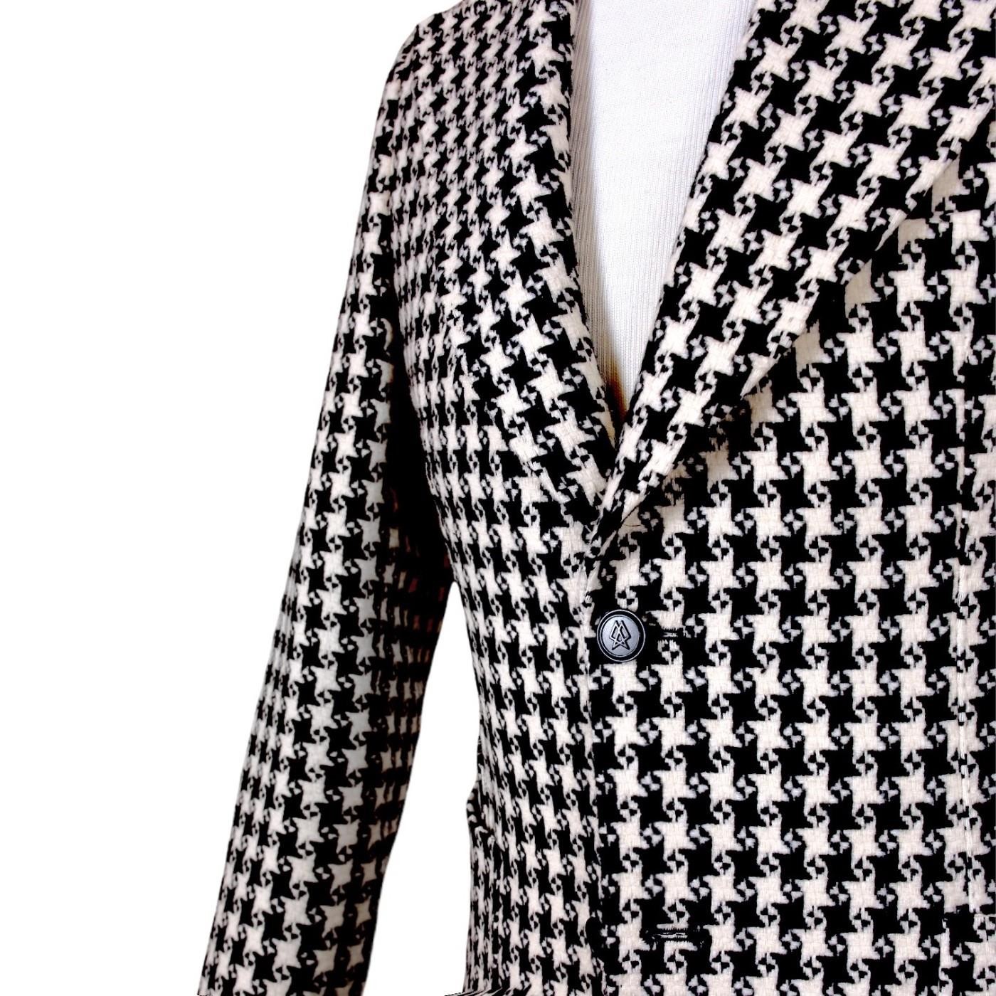 BLACK/WHİTE TEXTURED JACKET