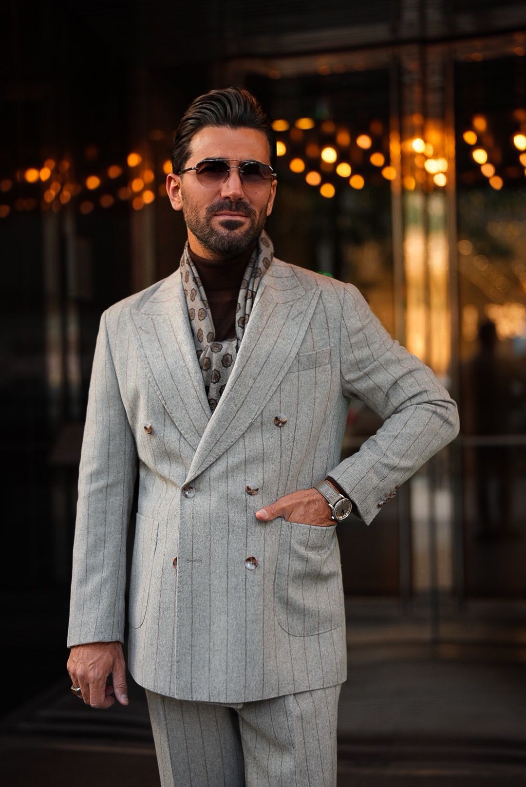 Trophy Pinstripe Flannel Db- Suit