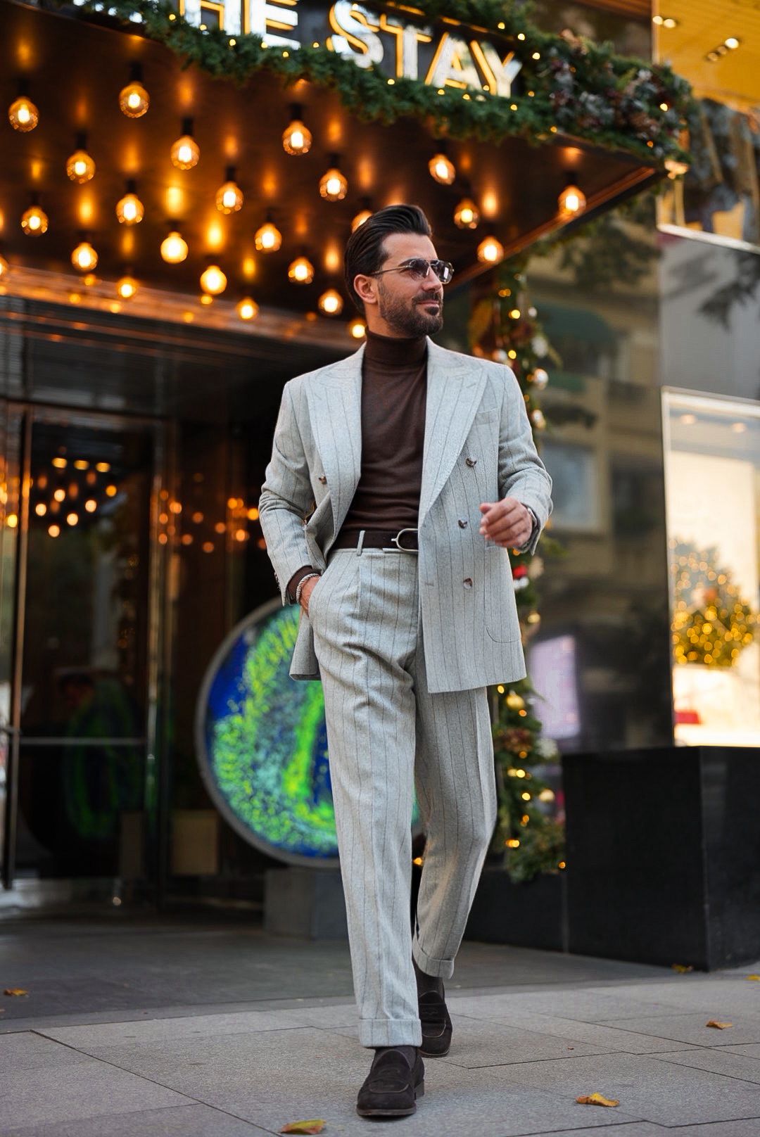 Trophy Pinstripe Flannel Db- Suit