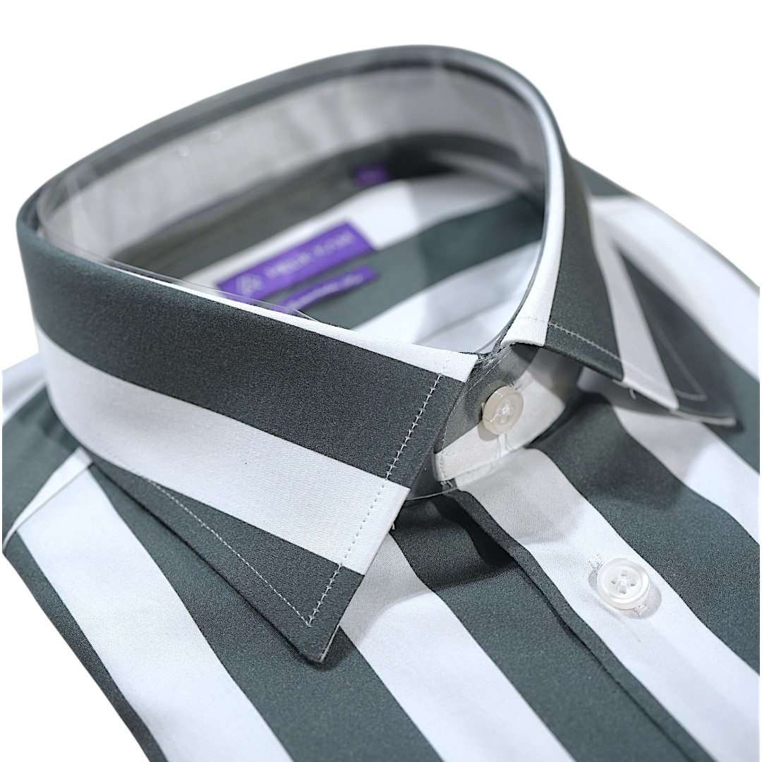 Striped Stellar Shirt - Grey Beige Striped Shirt