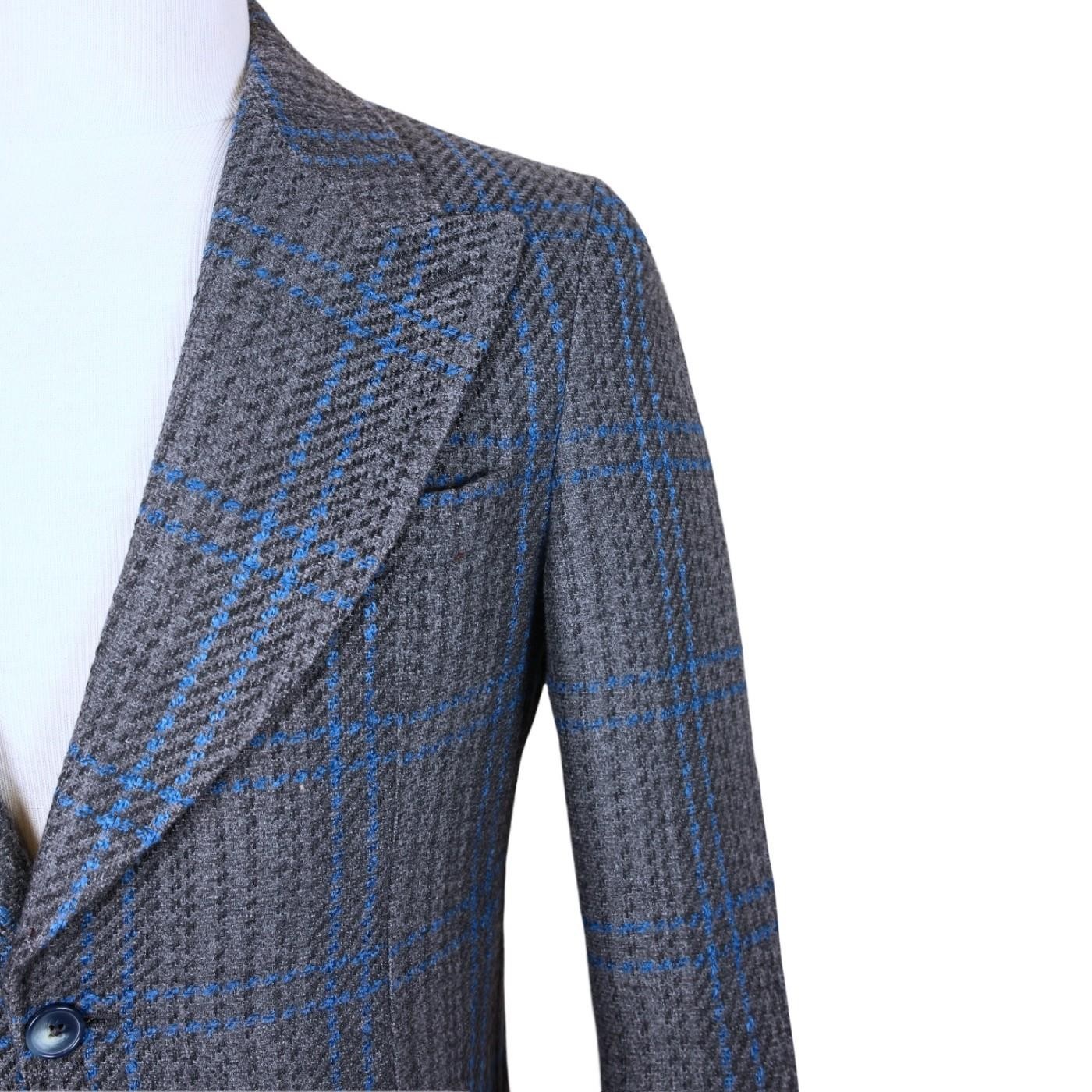 GREY/BLUE PLAID JACKET
