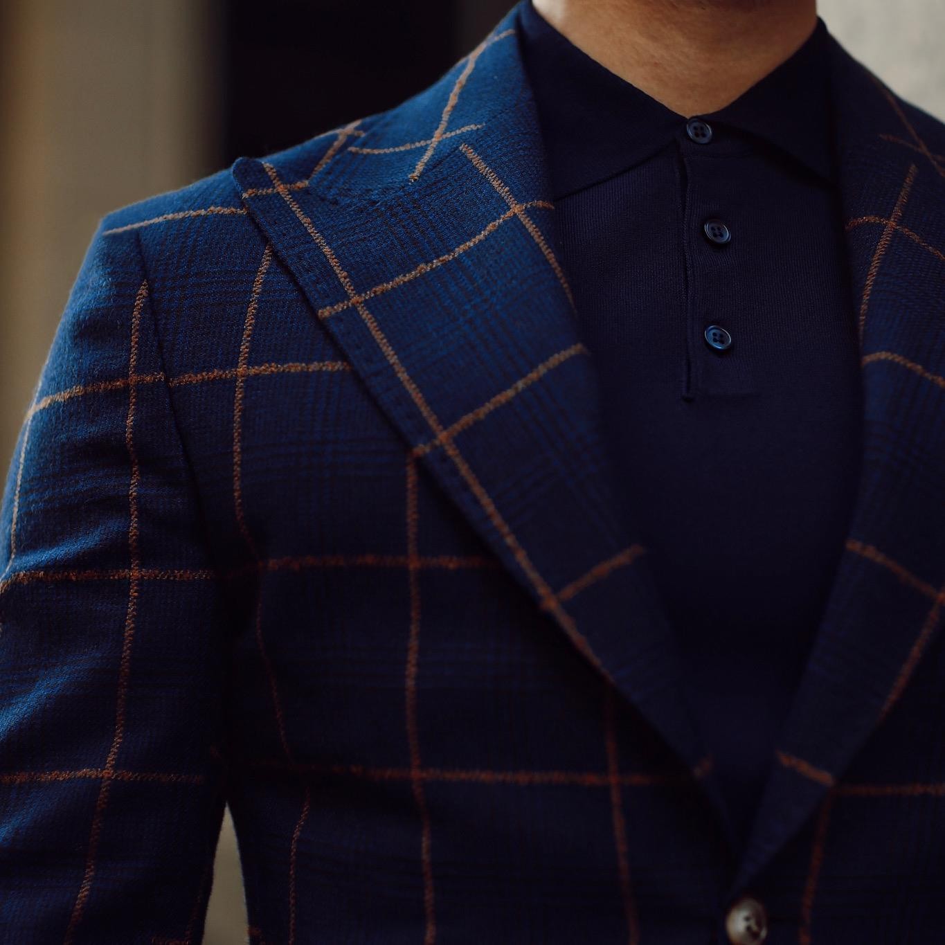 NAVY BLUE  /TİLE  PLAID JACKET