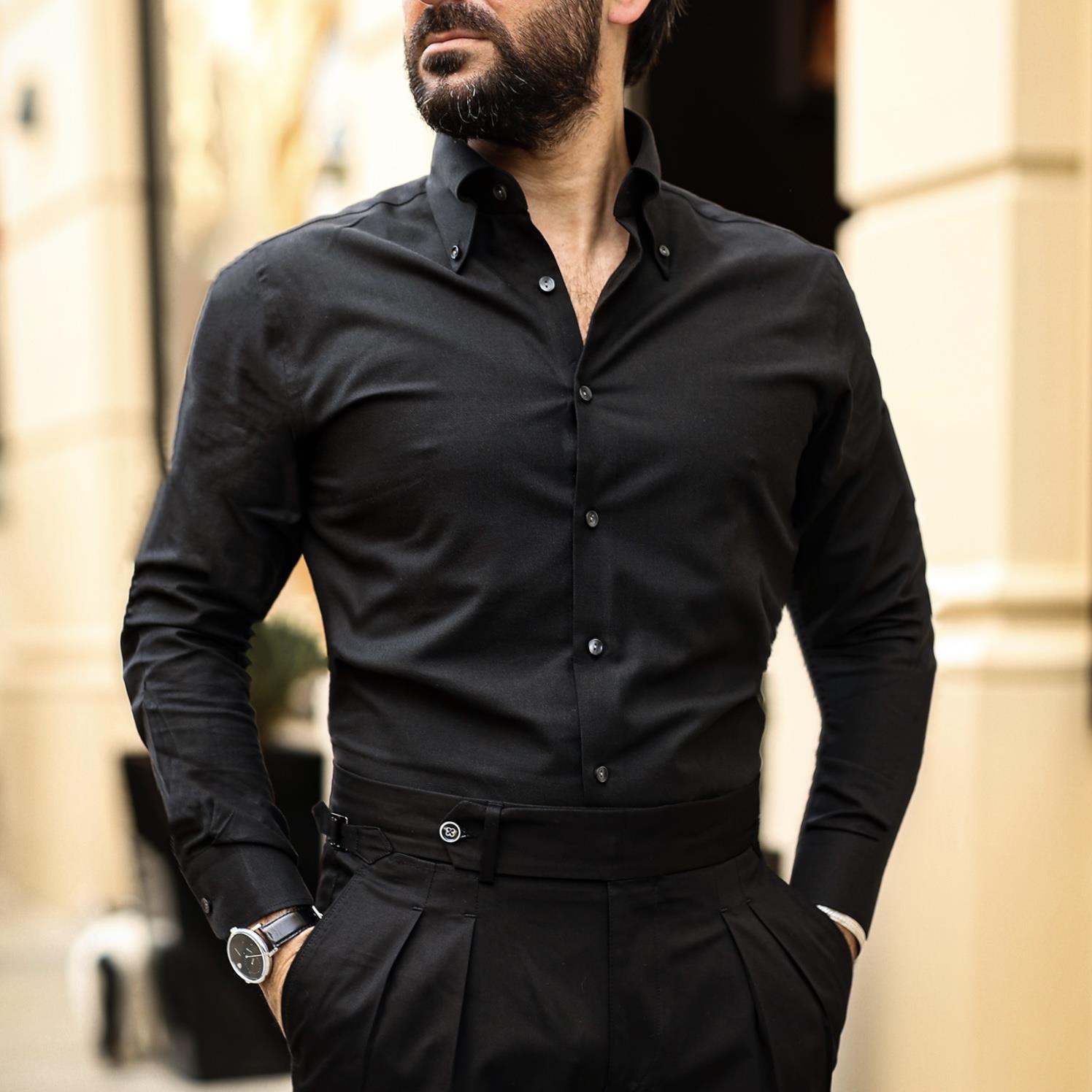 ROYAL BUTTON DOWN  BLACK OXFORD SHIRTS
