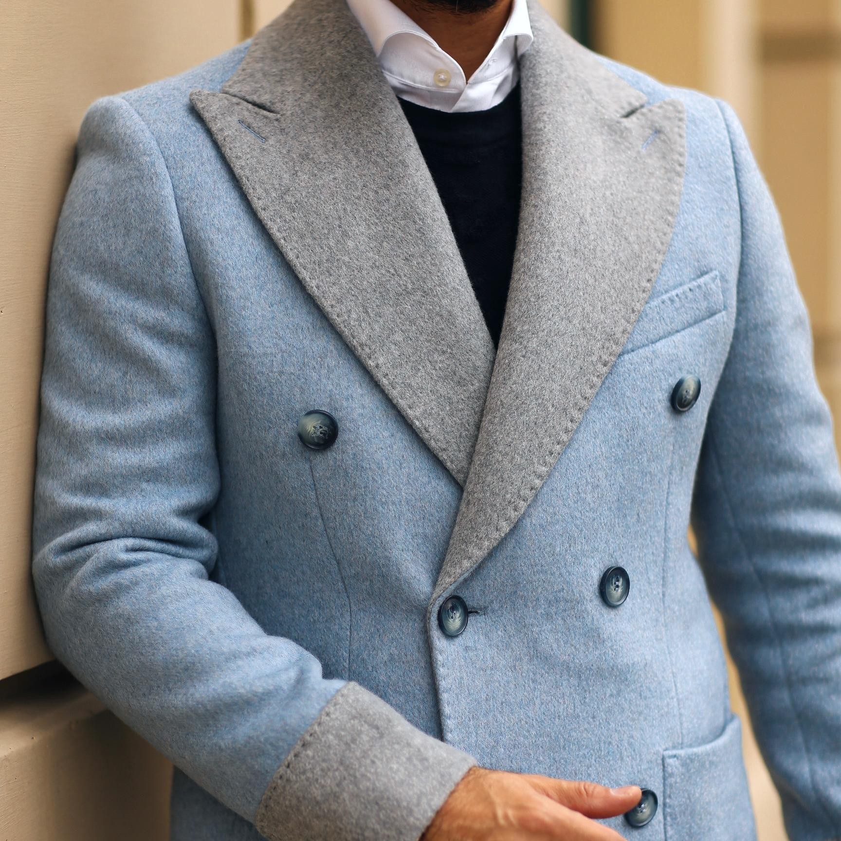 SAROS BLUE OVERCOAT