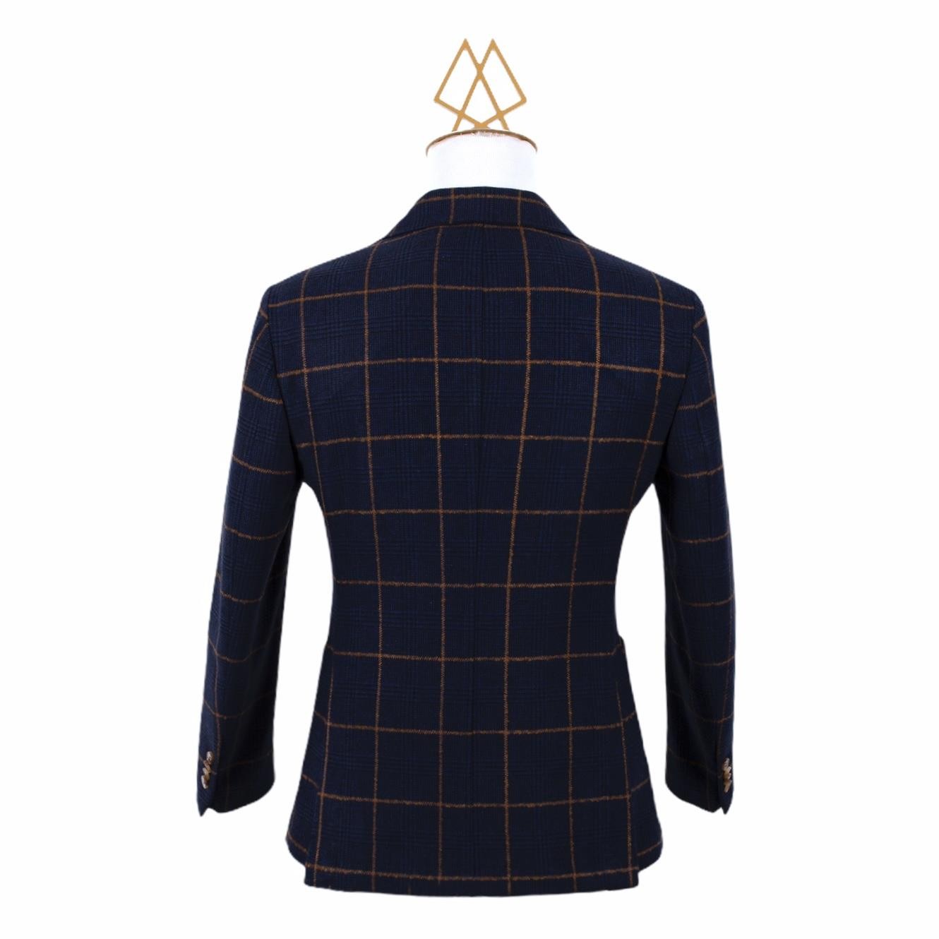 NAVY BLUE  /TİLE  PLAID JACKET