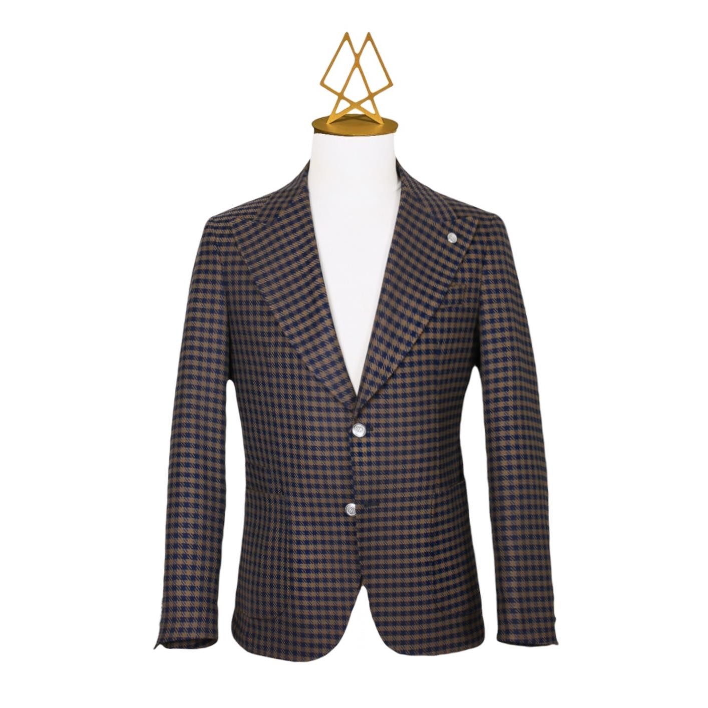 Pied De Poule NavyBlue/Brown Jacket