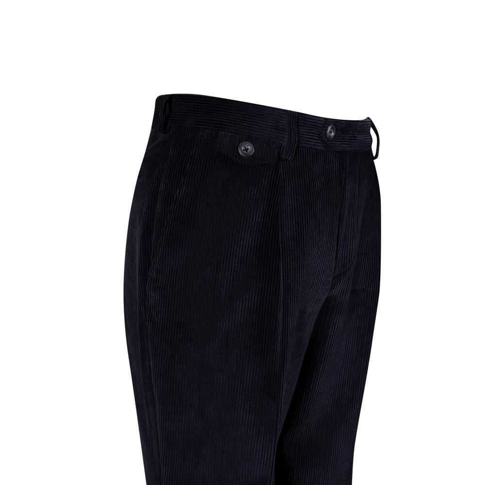 NAVY VELVET  TROUSERS