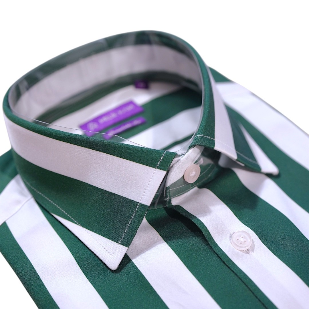 Striped Stellar Shirt - Green White Striped Shirt