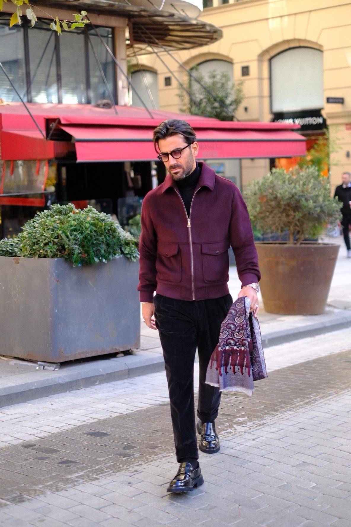 Bomber Jacket - BURGUNDY