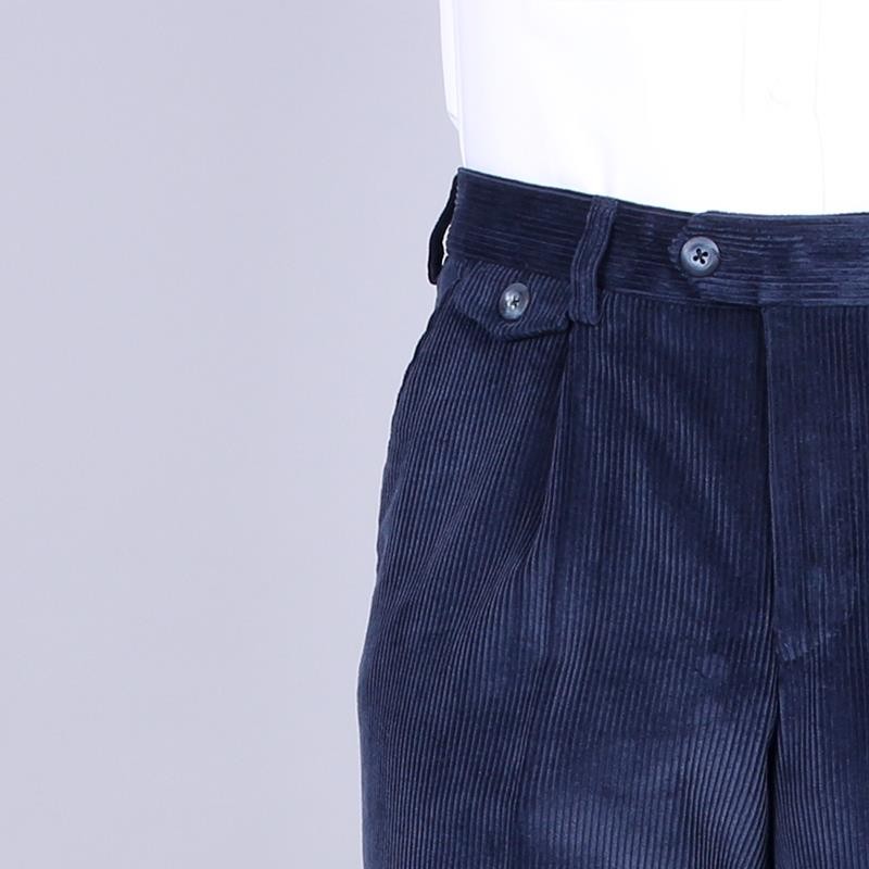 NAVY VELVET  TROUSERS