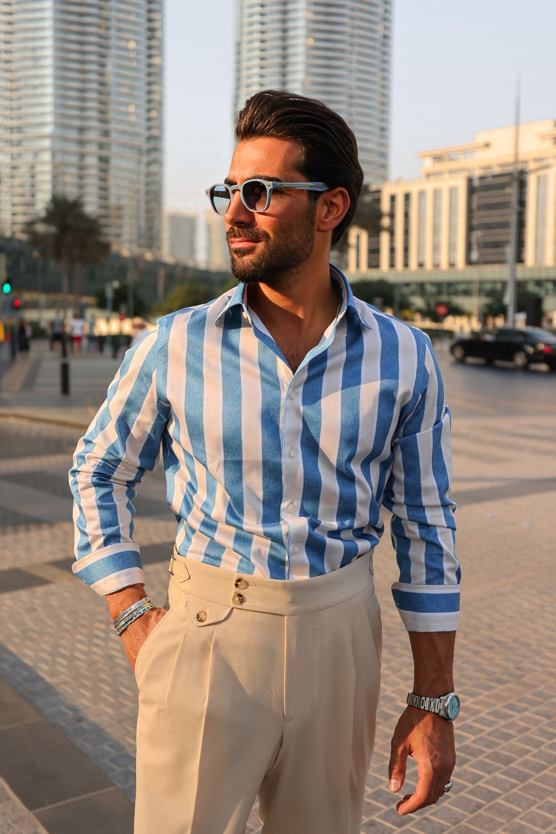 Striped Stellar Shirt - Denim Stripe Print