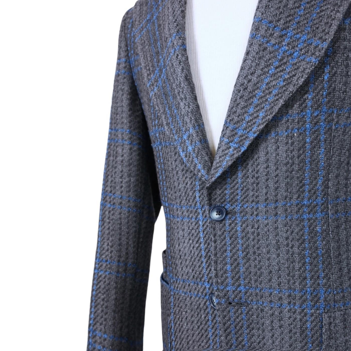 GREY/BLUE PLAID JACKET
