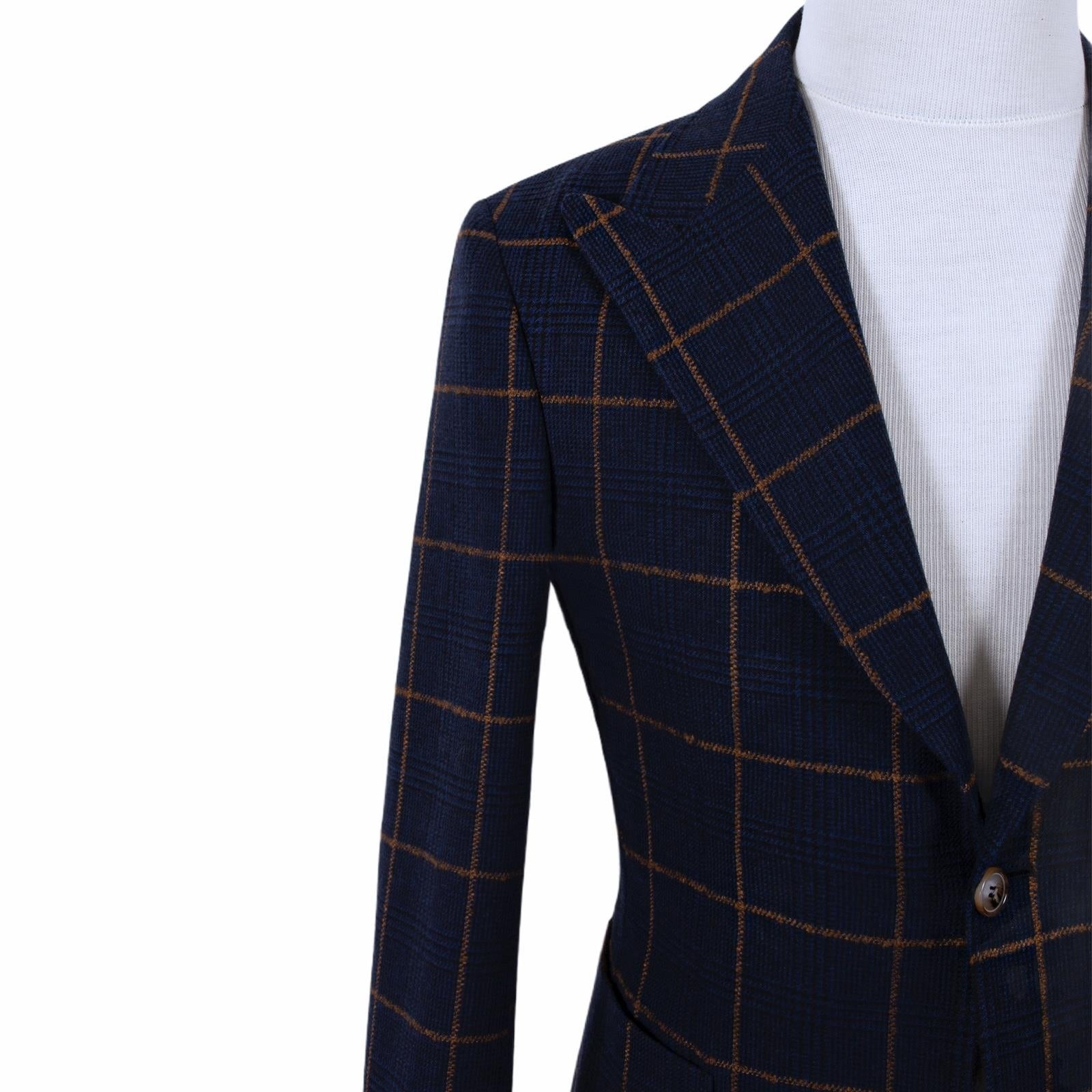 NAVY BLUE  /TİLE  PLAID JACKET