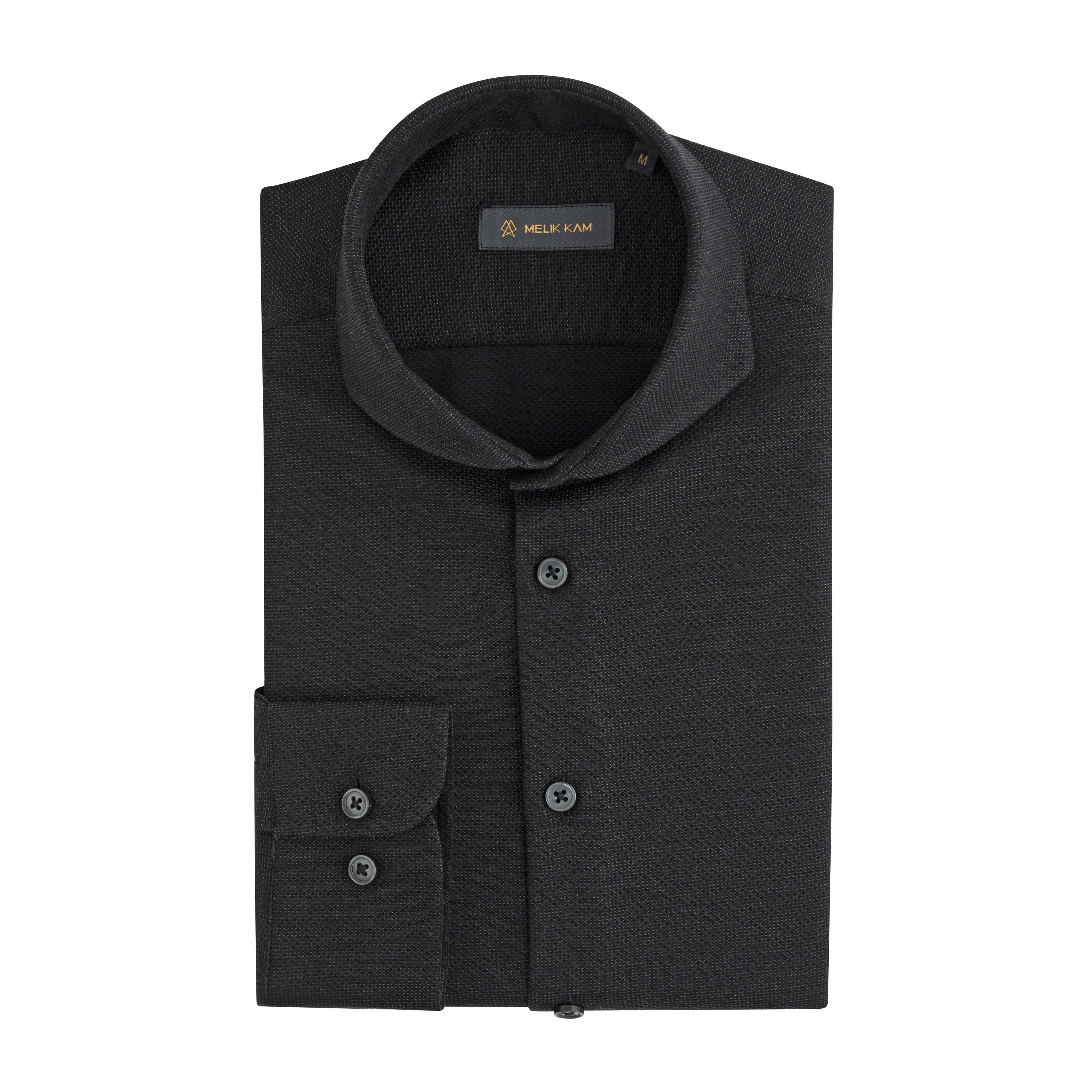 TEXTURED BLACK SHIRT