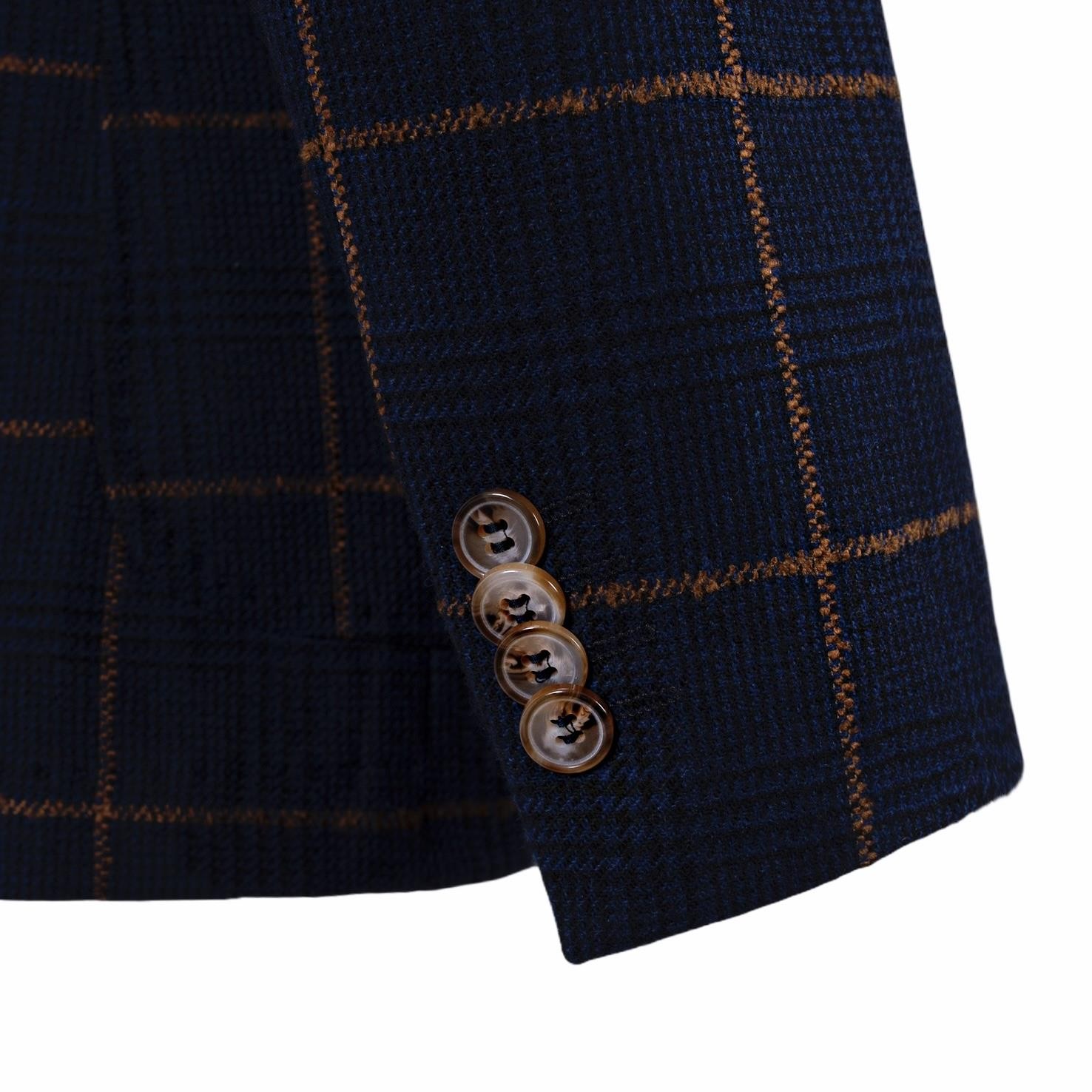 NAVY BLUE  /TİLE  PLAID JACKET