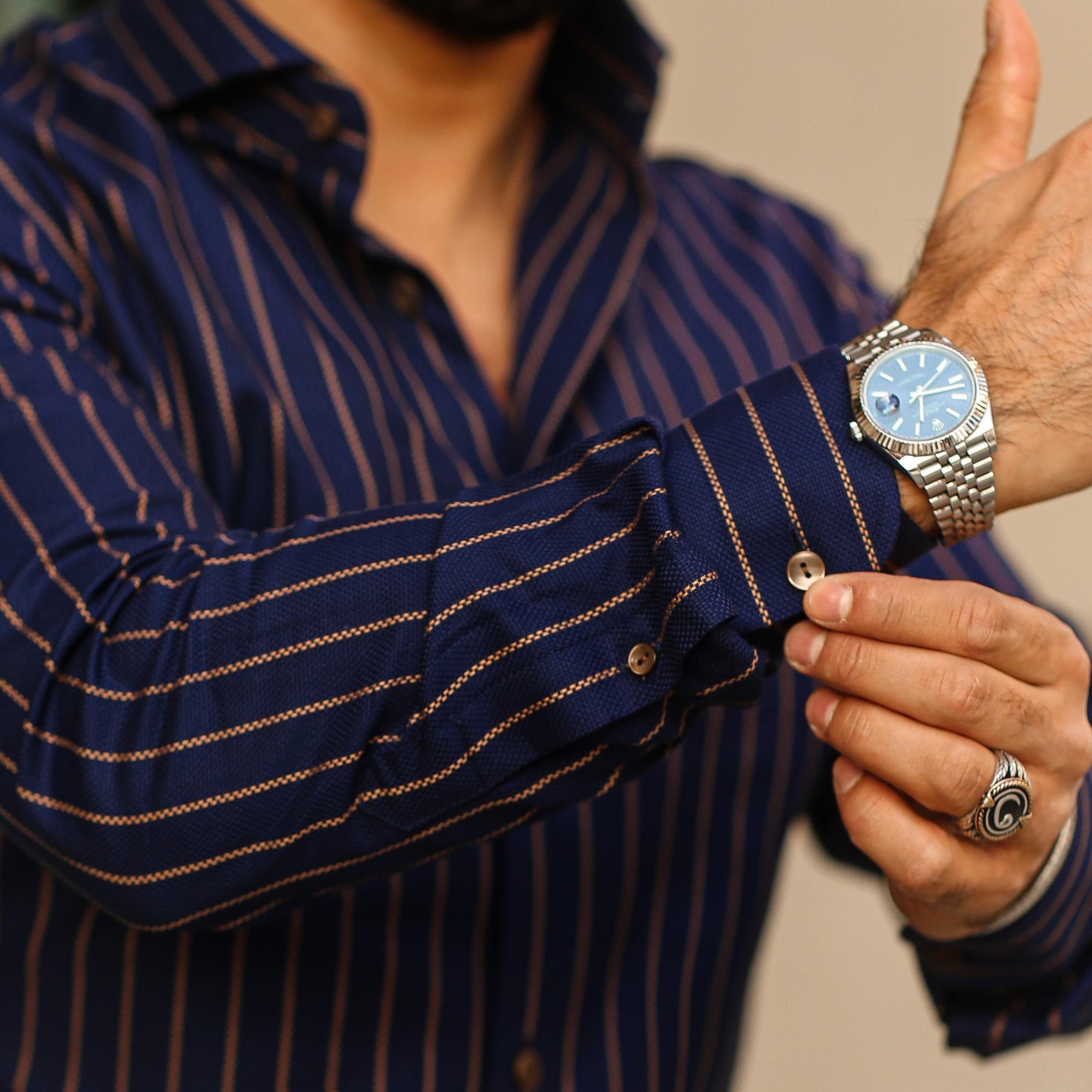STRIPEDNEVY NAVY BLUE SHIRT