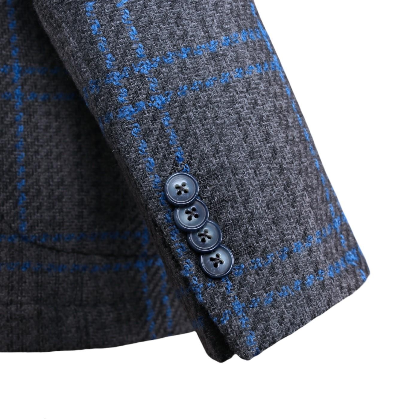 GREY/BLUE PLAID JACKET