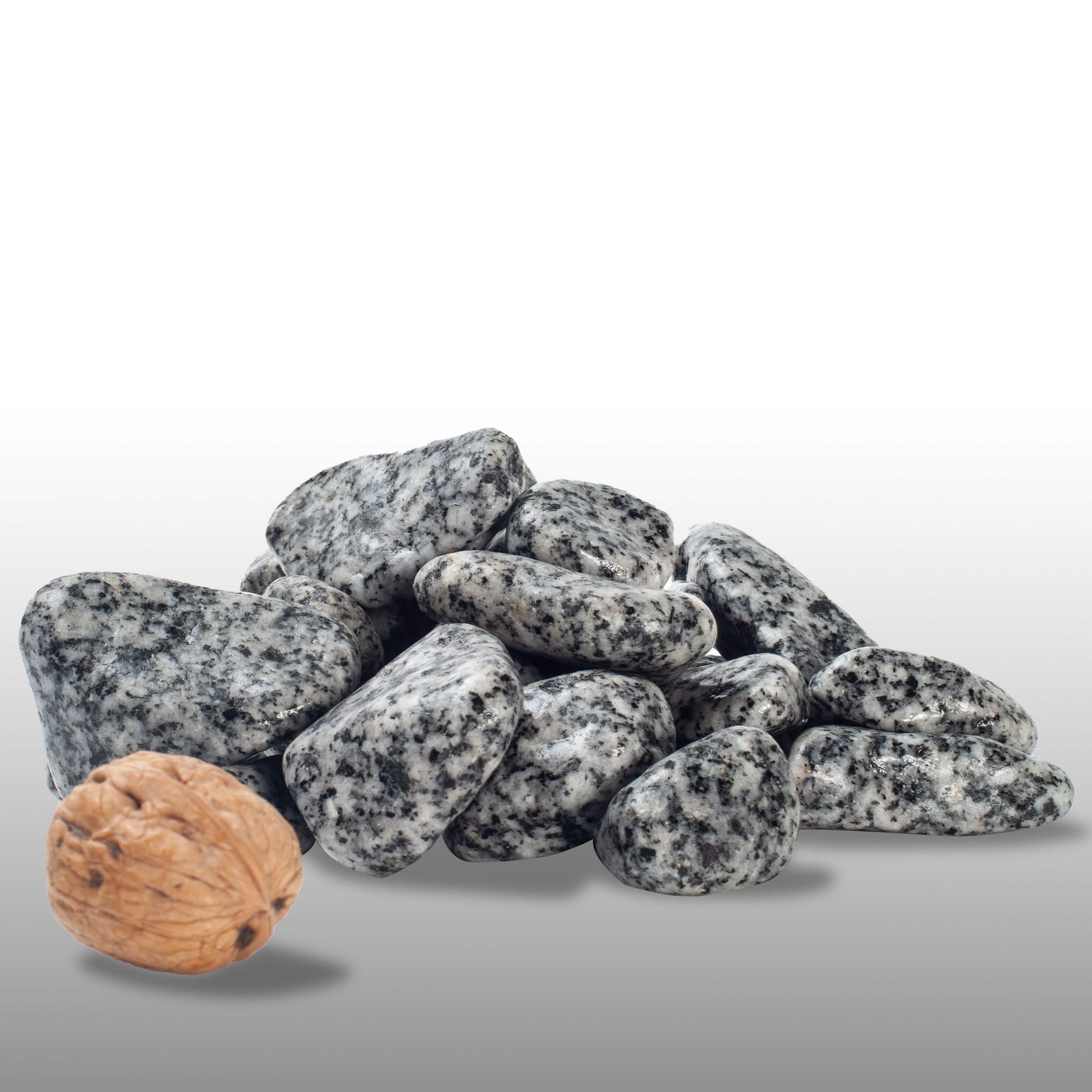 Tamburlanmış Granit Taşı | Siyah - Beyaz | Eurostore - 2-4 cm