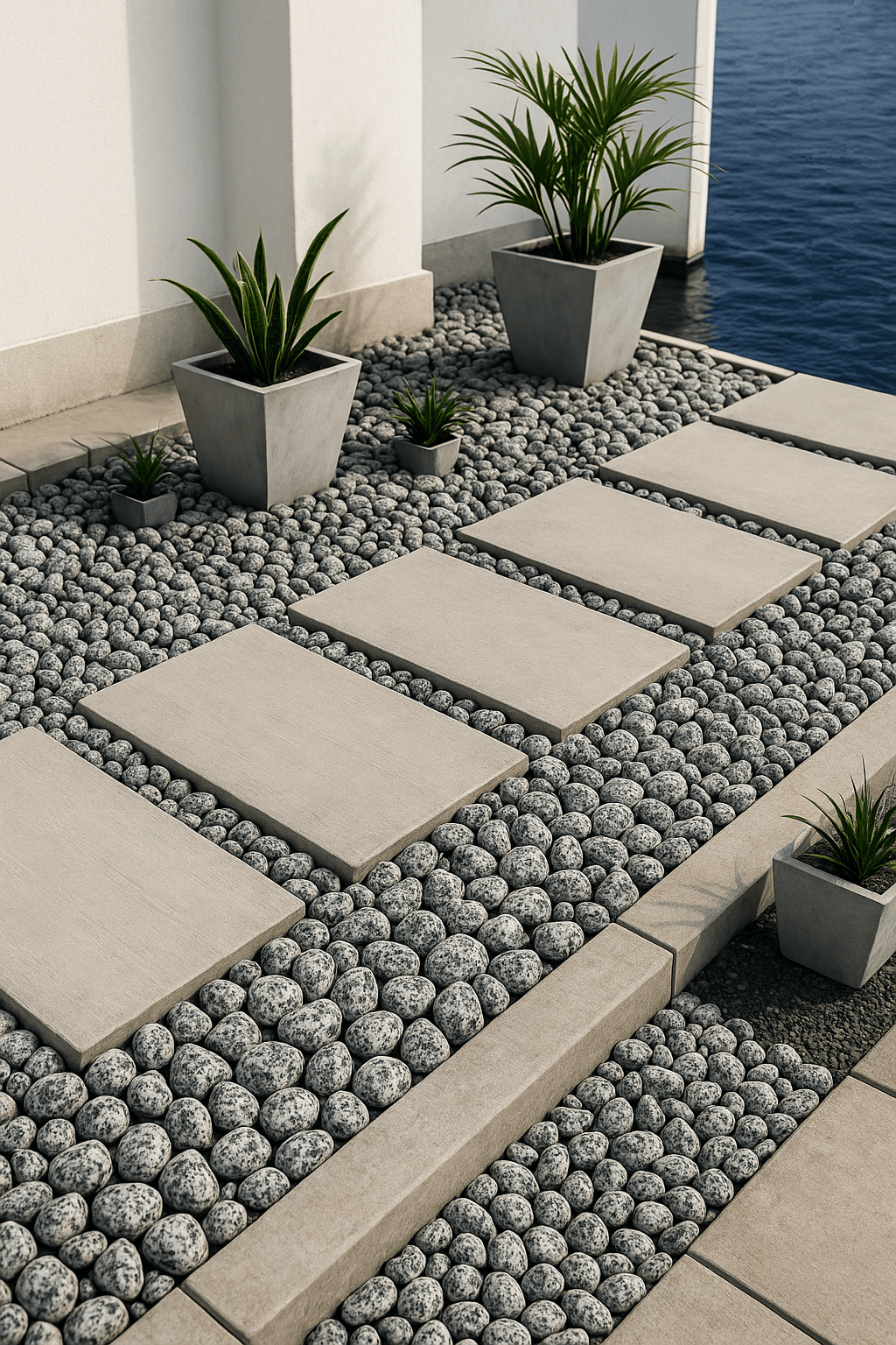 Siyah - Beyaz  Tamburlanmış  20 Kg Granit Taşı - 2-4 cm