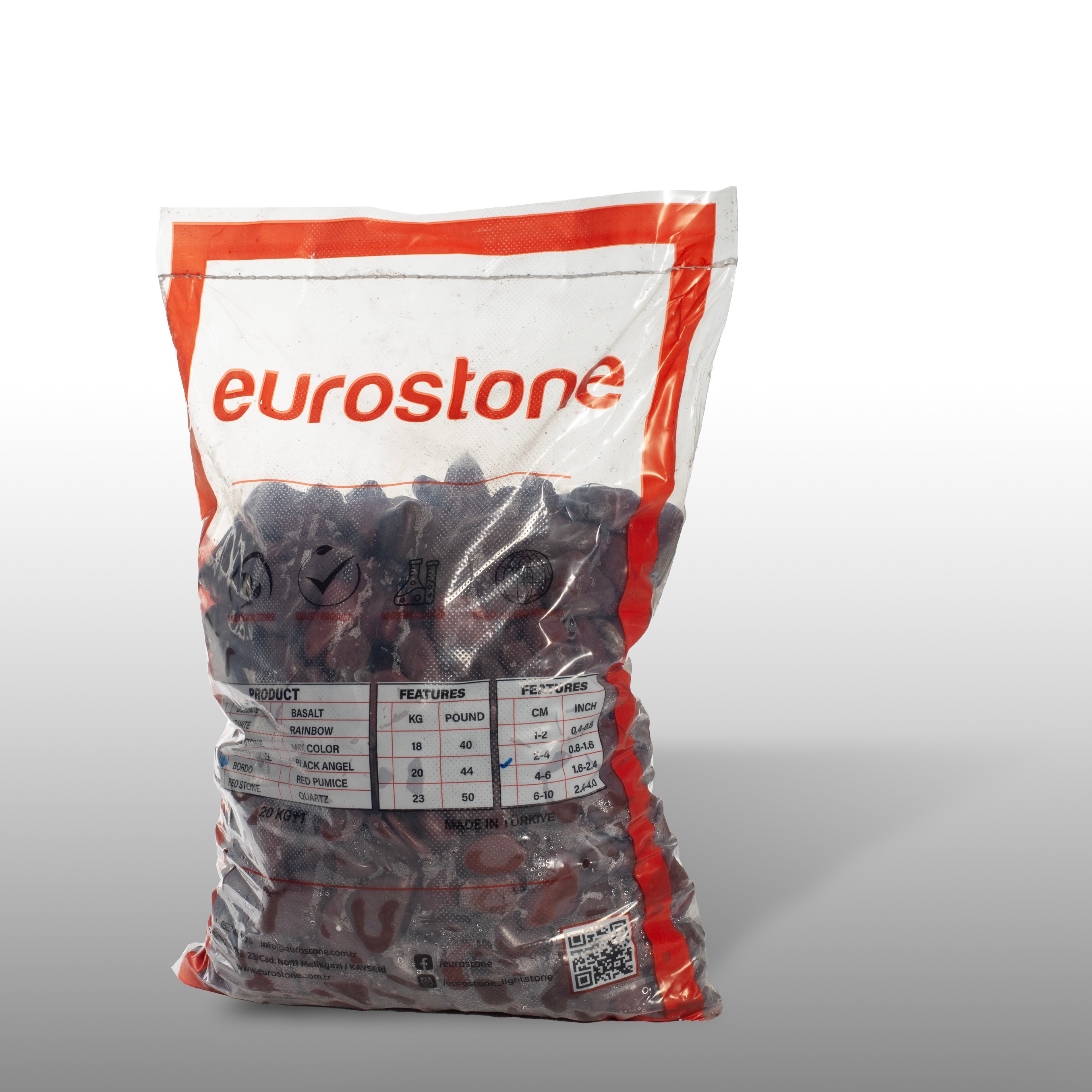 Tamburlanmış Doğal Taş | Bordo | Eurostore