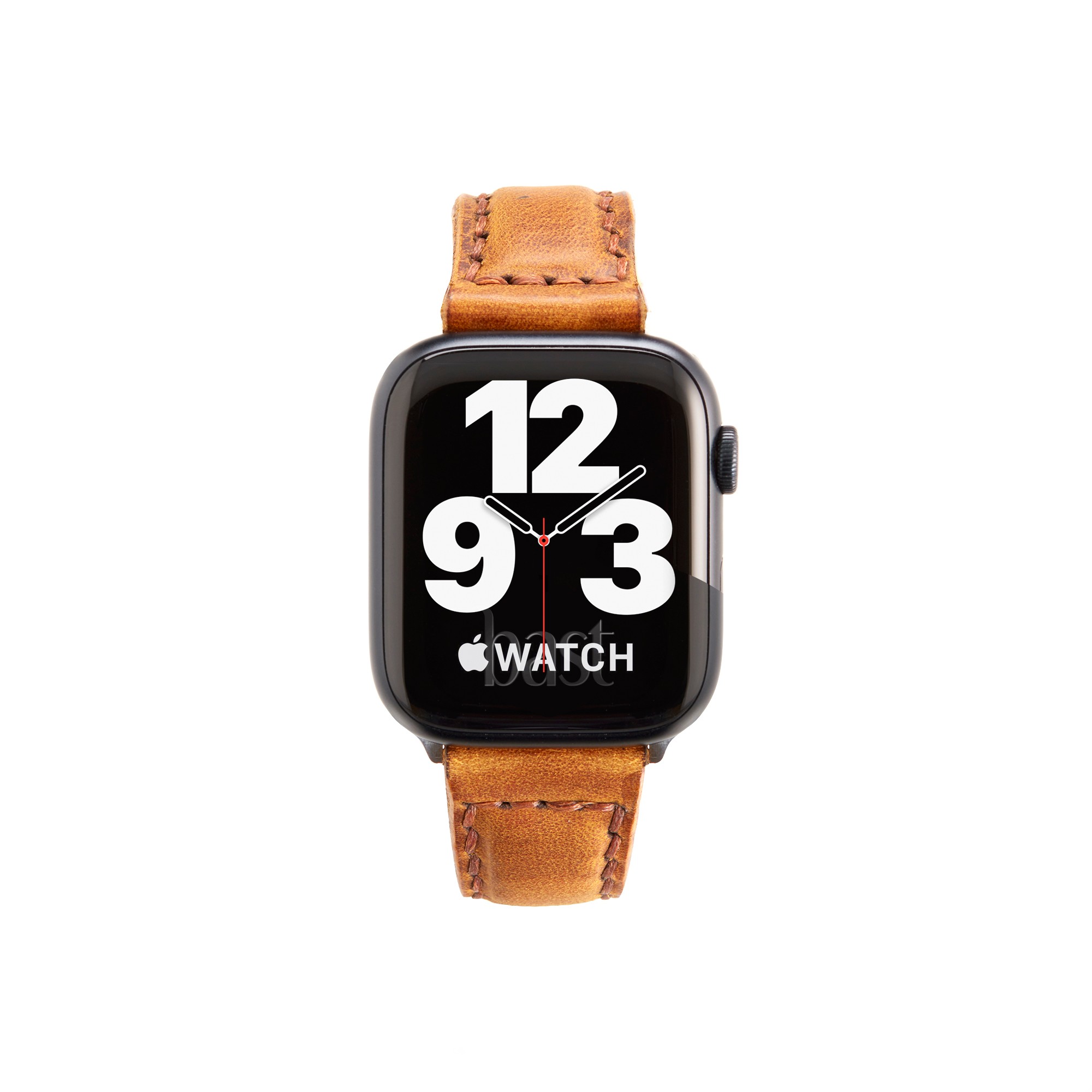 Apple Watch Çift Kat Deri Kordon - Taba