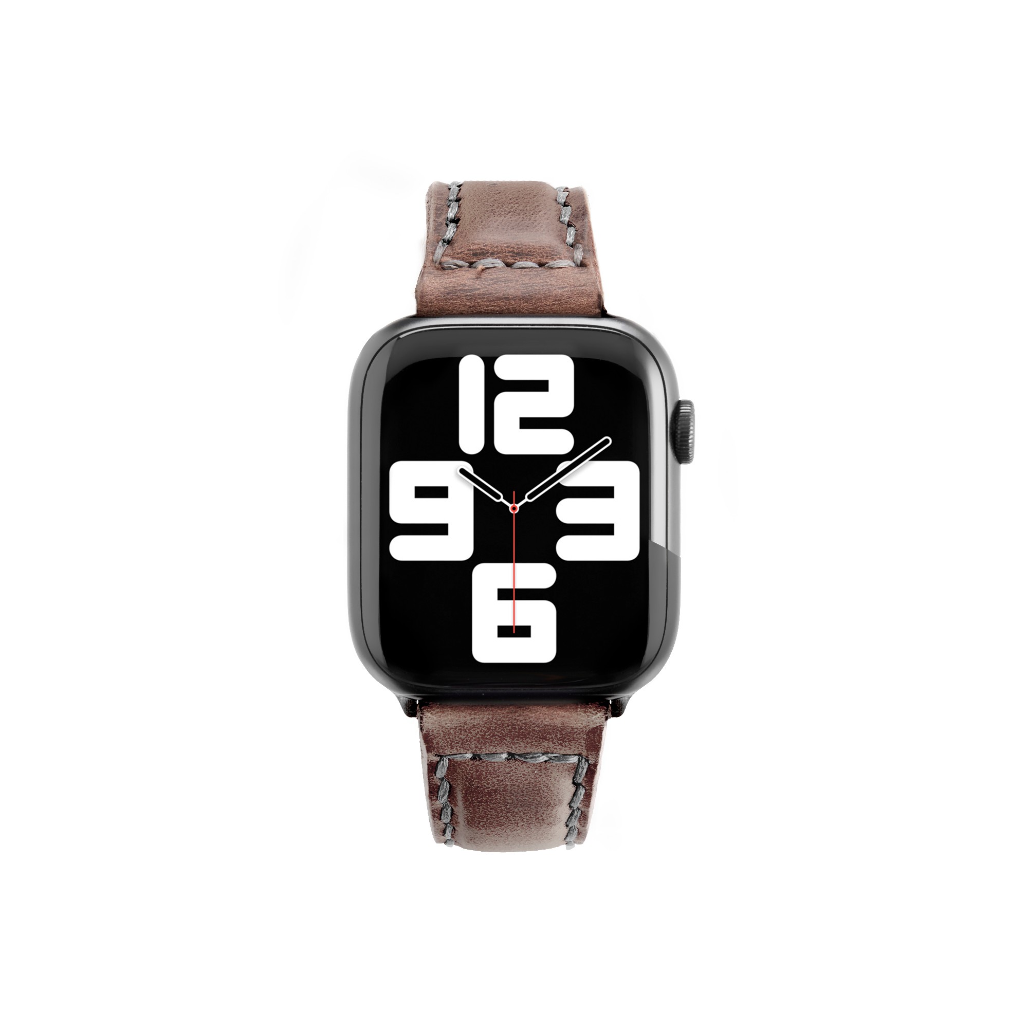 Apple Watch Çift Kat Deri Kordon - Ceviz