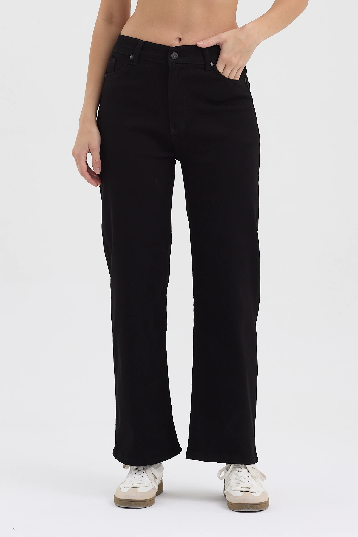 Kadın Yüksek Bel Stretch Wide Leg Jean