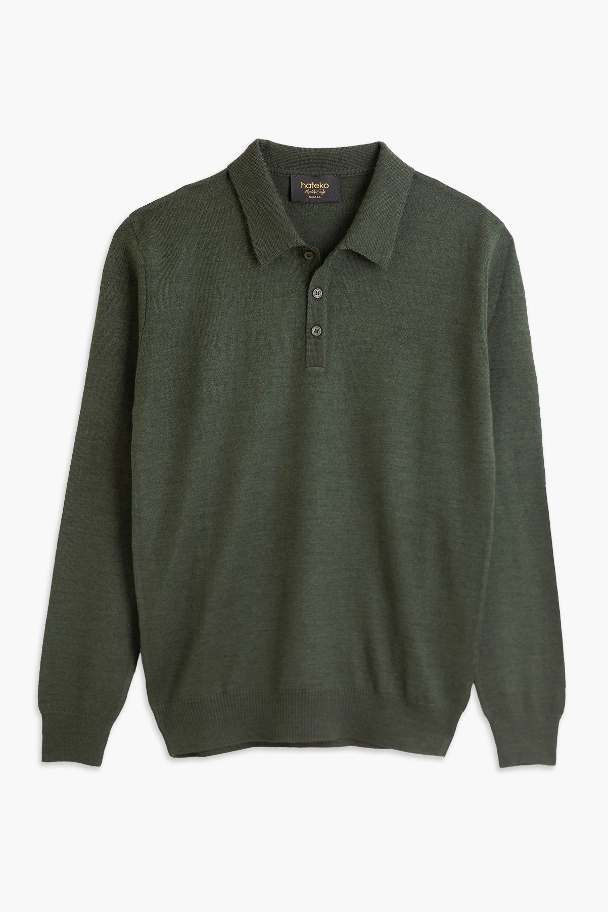 50% Wool Polo Sweater - Nefti Yeşil