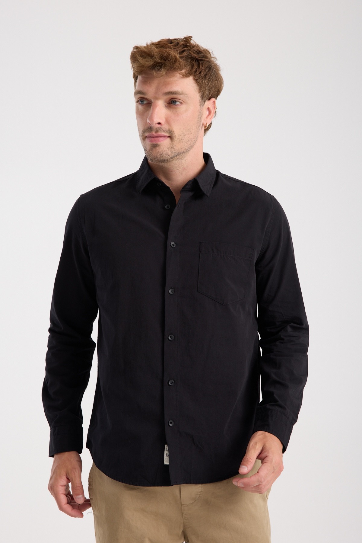 Raymons %100 Pamuk Poplin Gömlek - Black