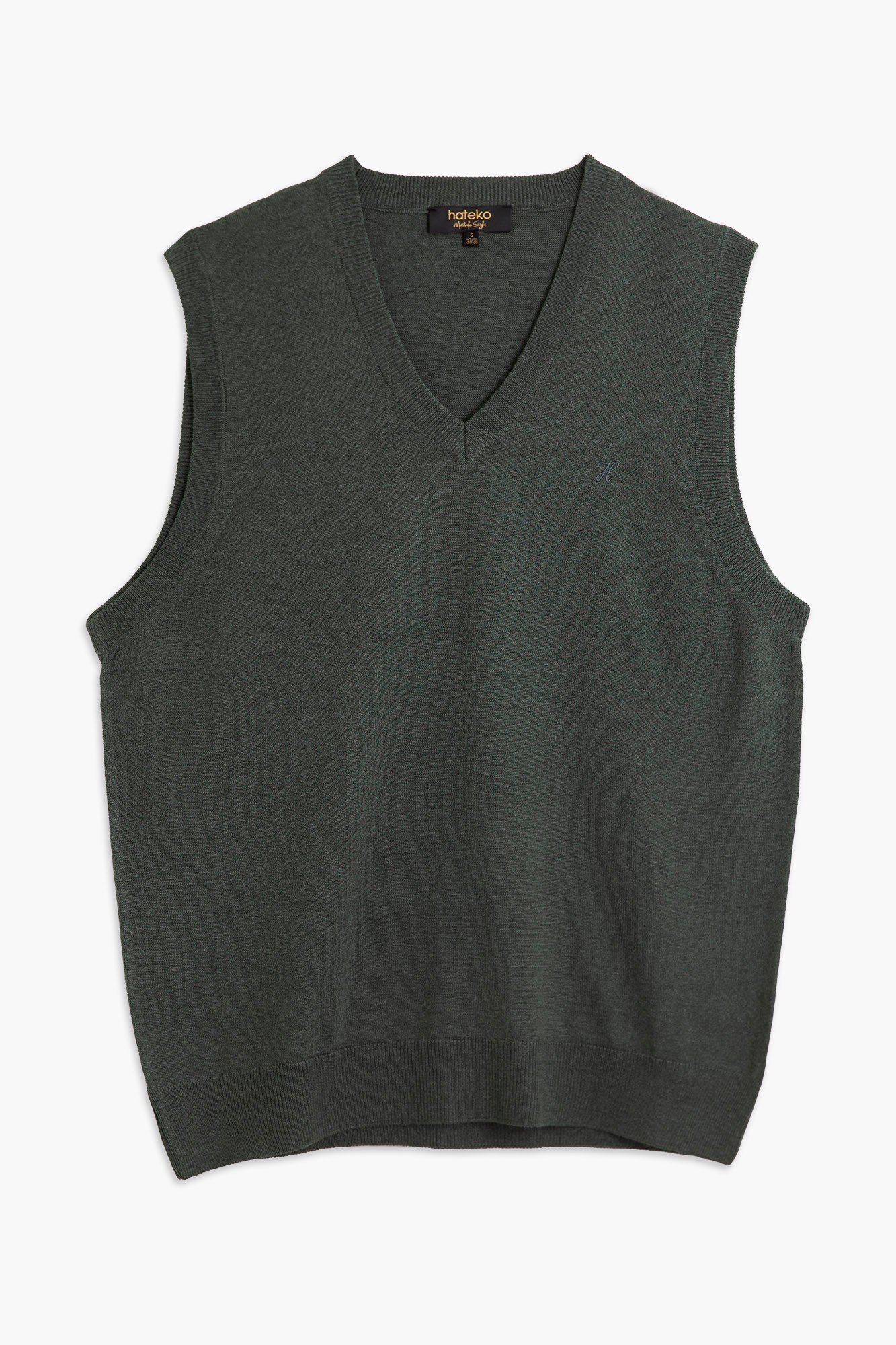 Regular Fit Woolen Vest Sweater - Green