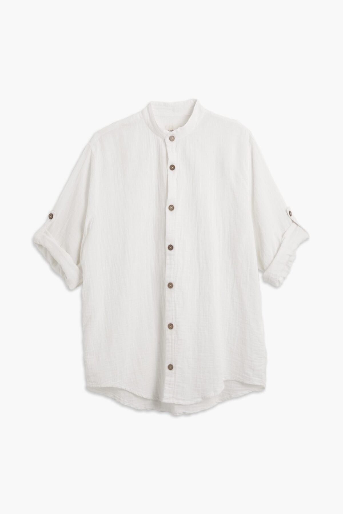 100% Cotton Muslin Shirt - Ecru