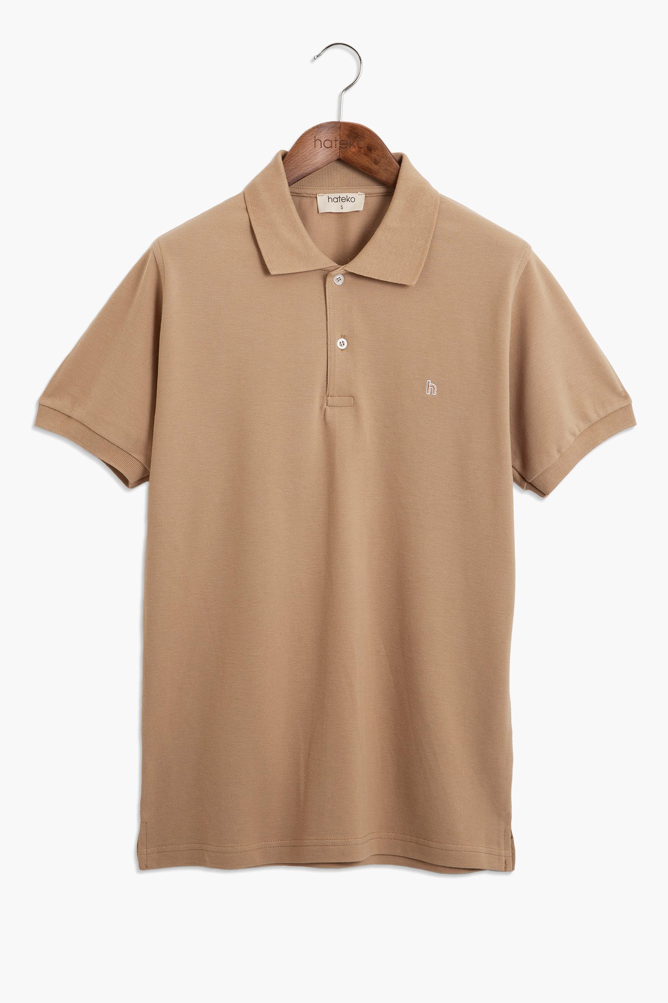 100% Cotton Polo T-Shirt - Beige
