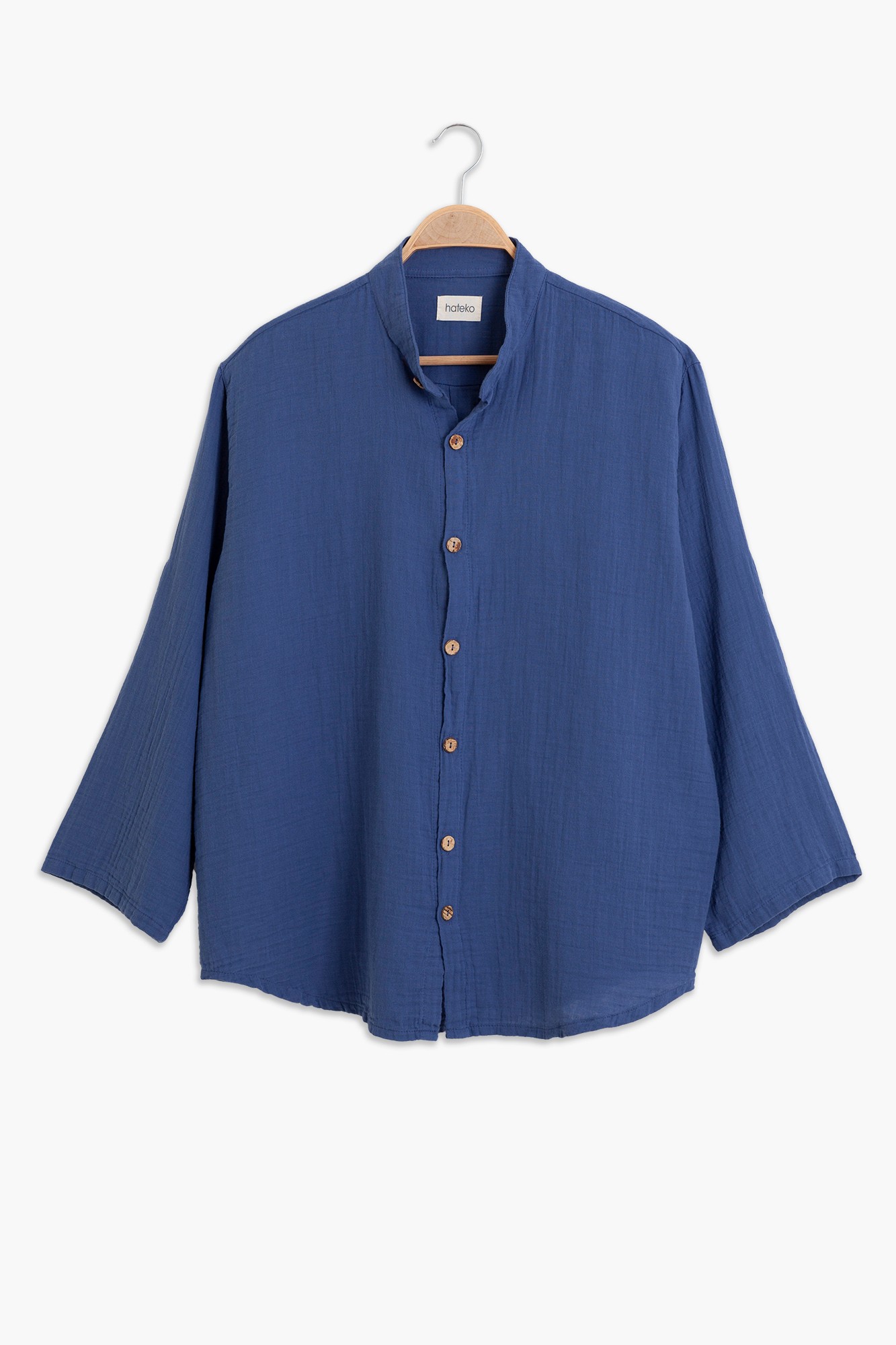 100% Cotton Muslin Shirt - Indigo Mavi