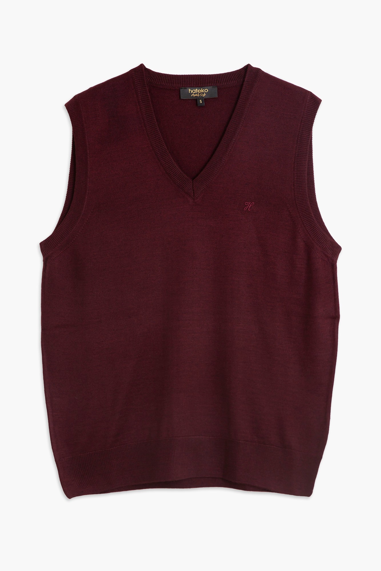 Regular Fit Woolen Vest Sweater - Maroon