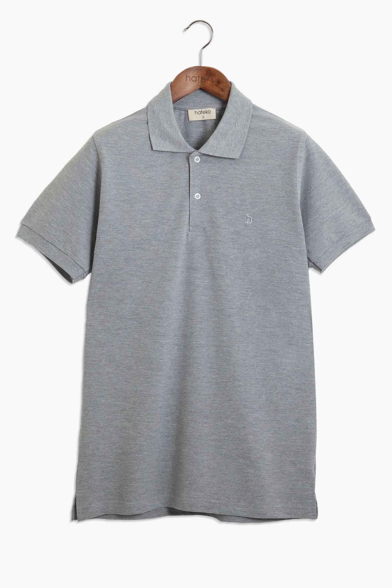 100% Cotton Polo T-Shirt - Grey Melange