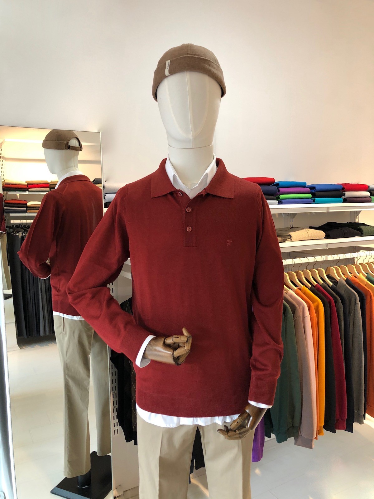 Regular Fit Woolen Polo Sweater - Terracotta