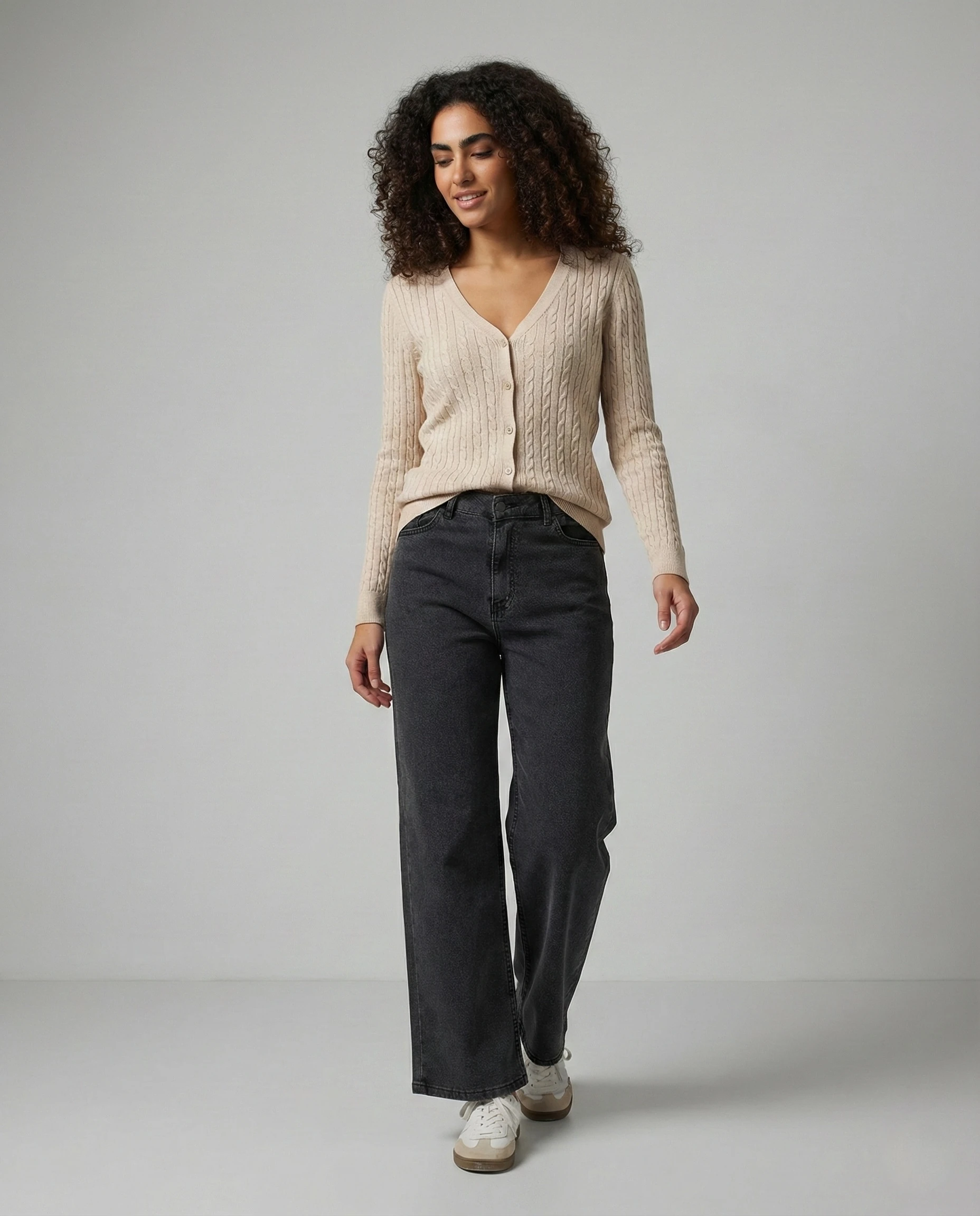 Kadın %100 Pamuk Saç Örgü Triko Hırka