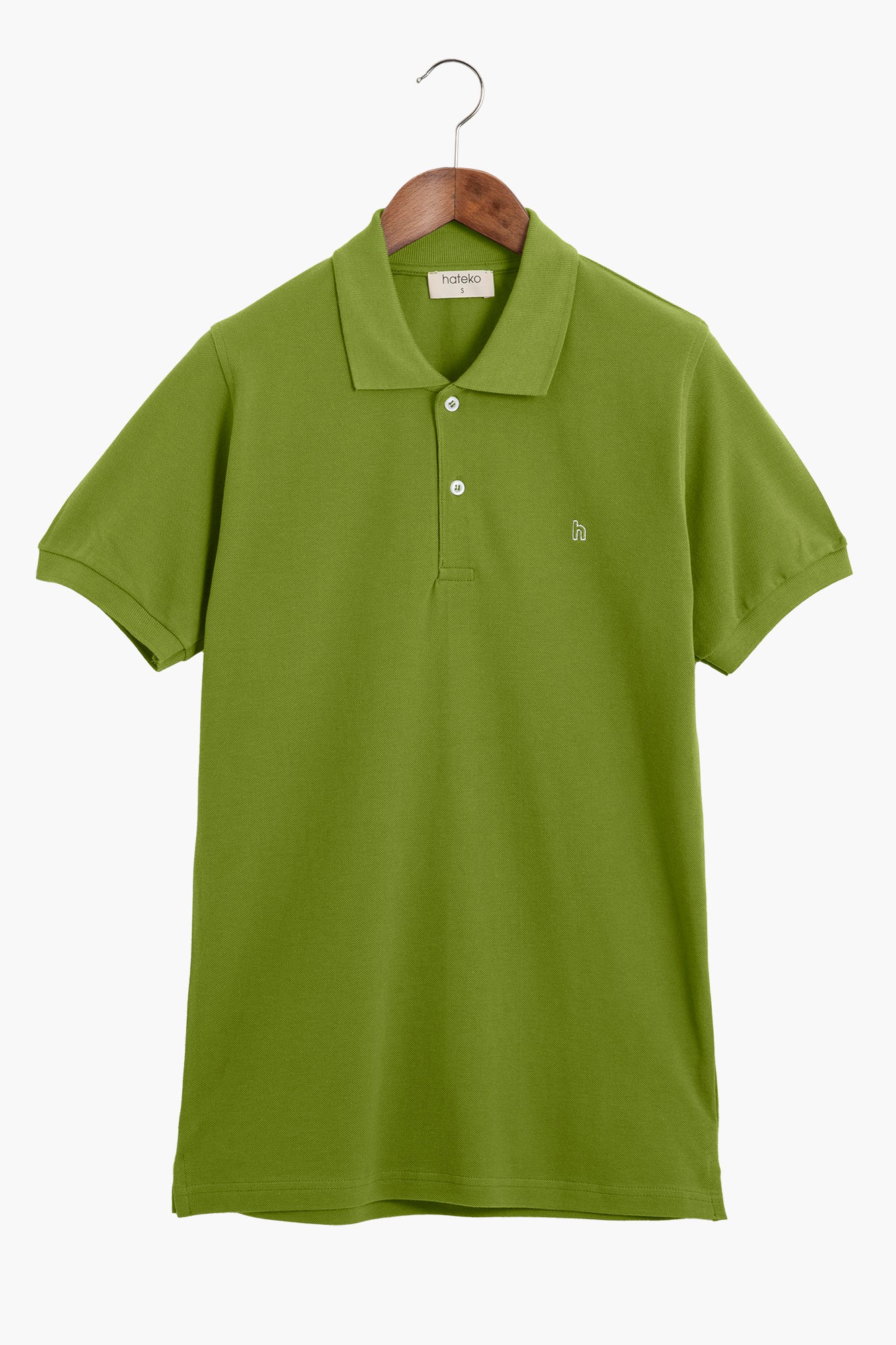 %100 Pamuk Klasik Kesim Polo Yaka Tişört - Çağla Yeşili