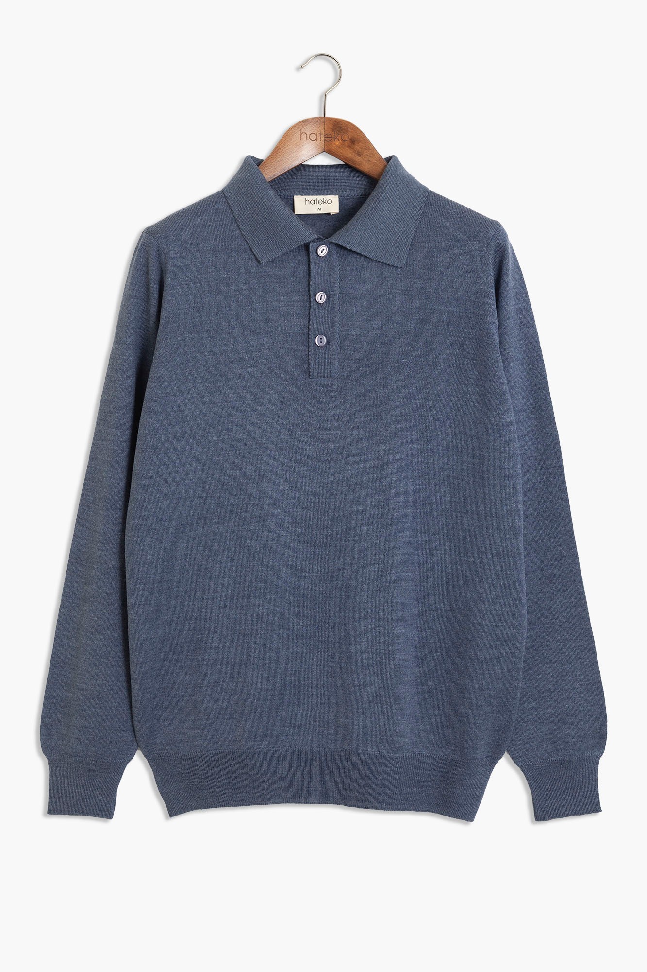 Regular Fit Woolen Polo Sweater - Blue