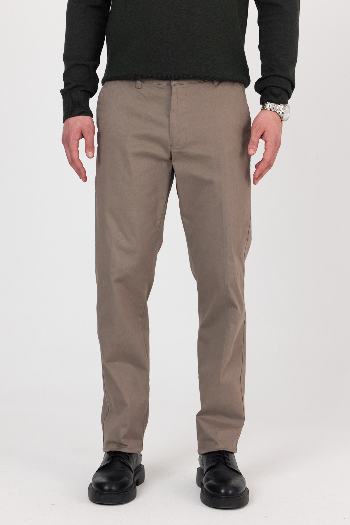 Regular Fit Kanvas Pantolon - Bej