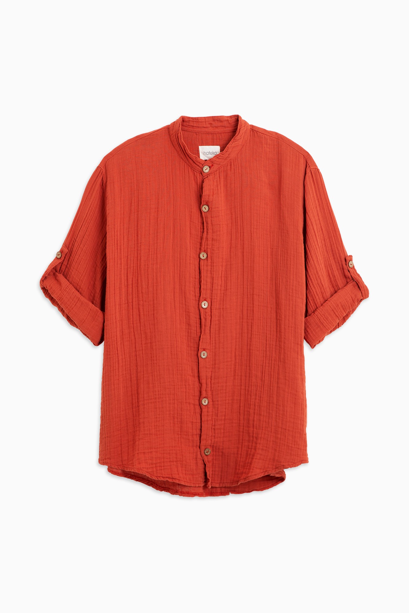 100% Cotton Muslin Shirt - Terracotta