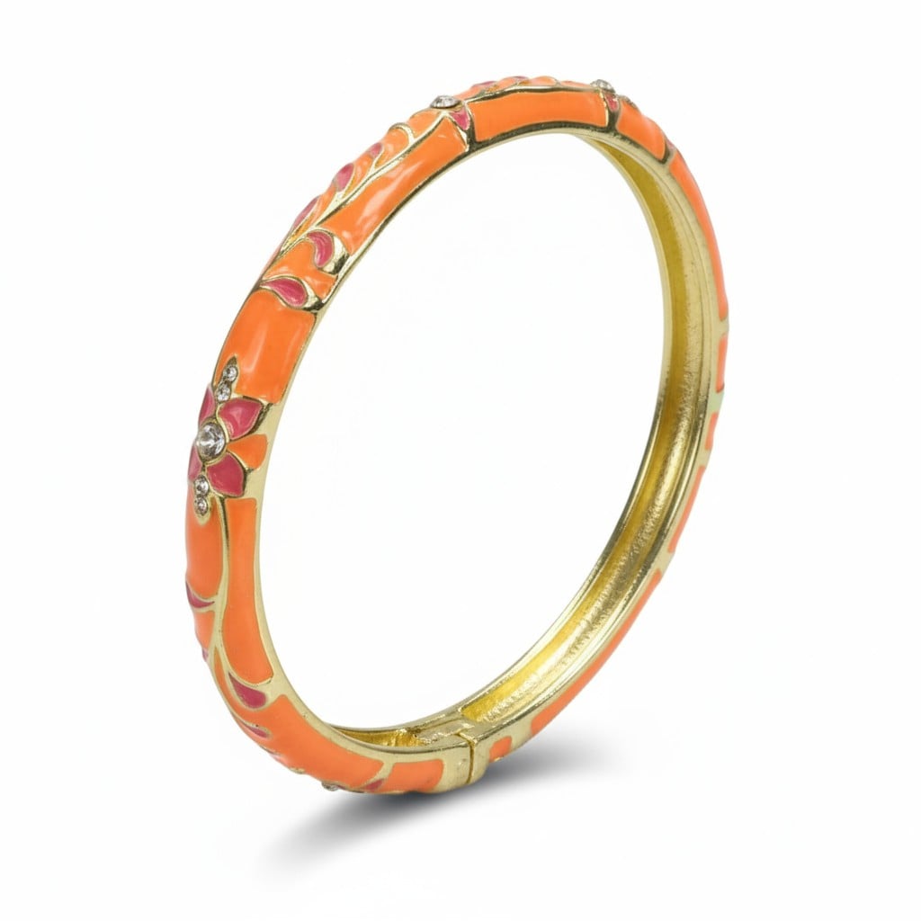 Mercan Dokunuşlu Mineli Gold Kelepçe