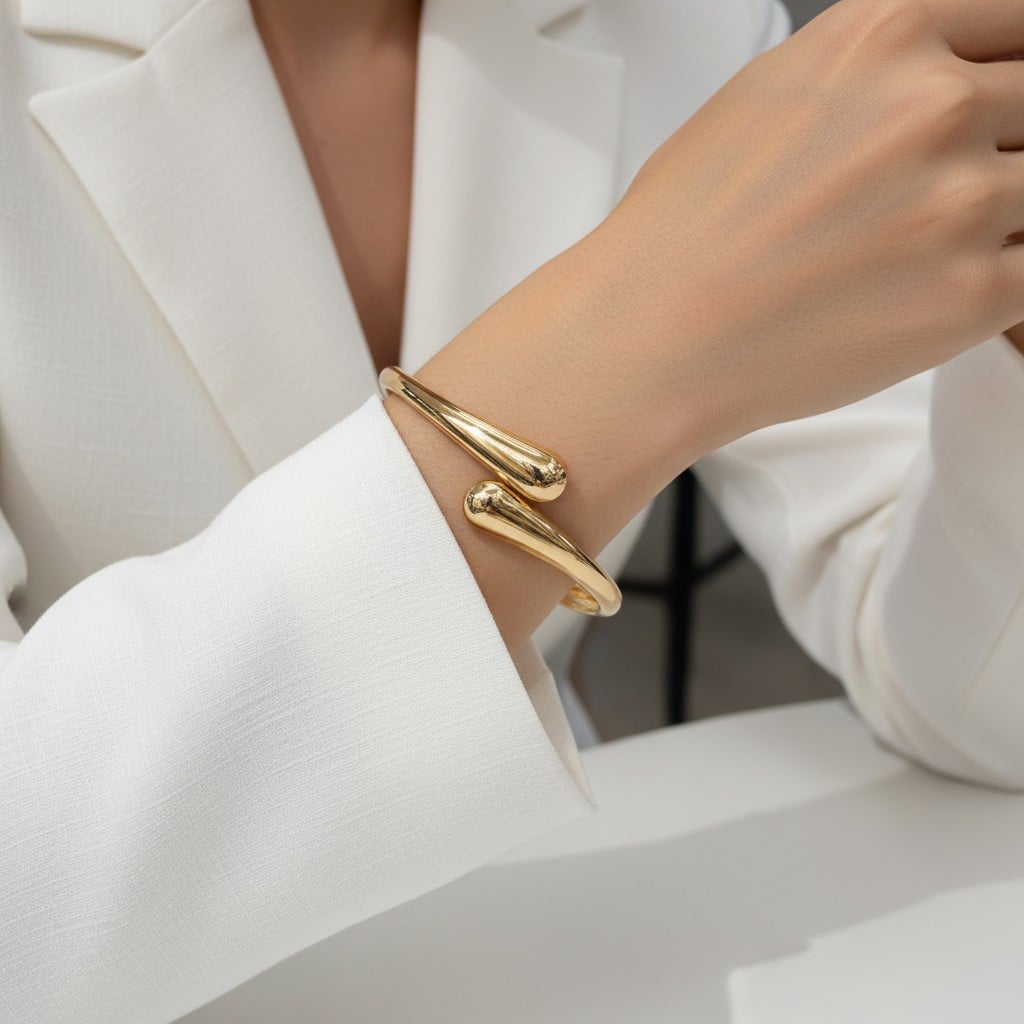 Altın Damla Kelepçe Bilezik