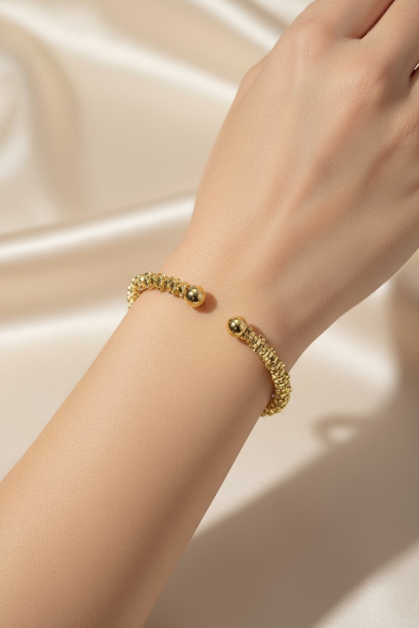 Tırtıklı Gold Kelepçe