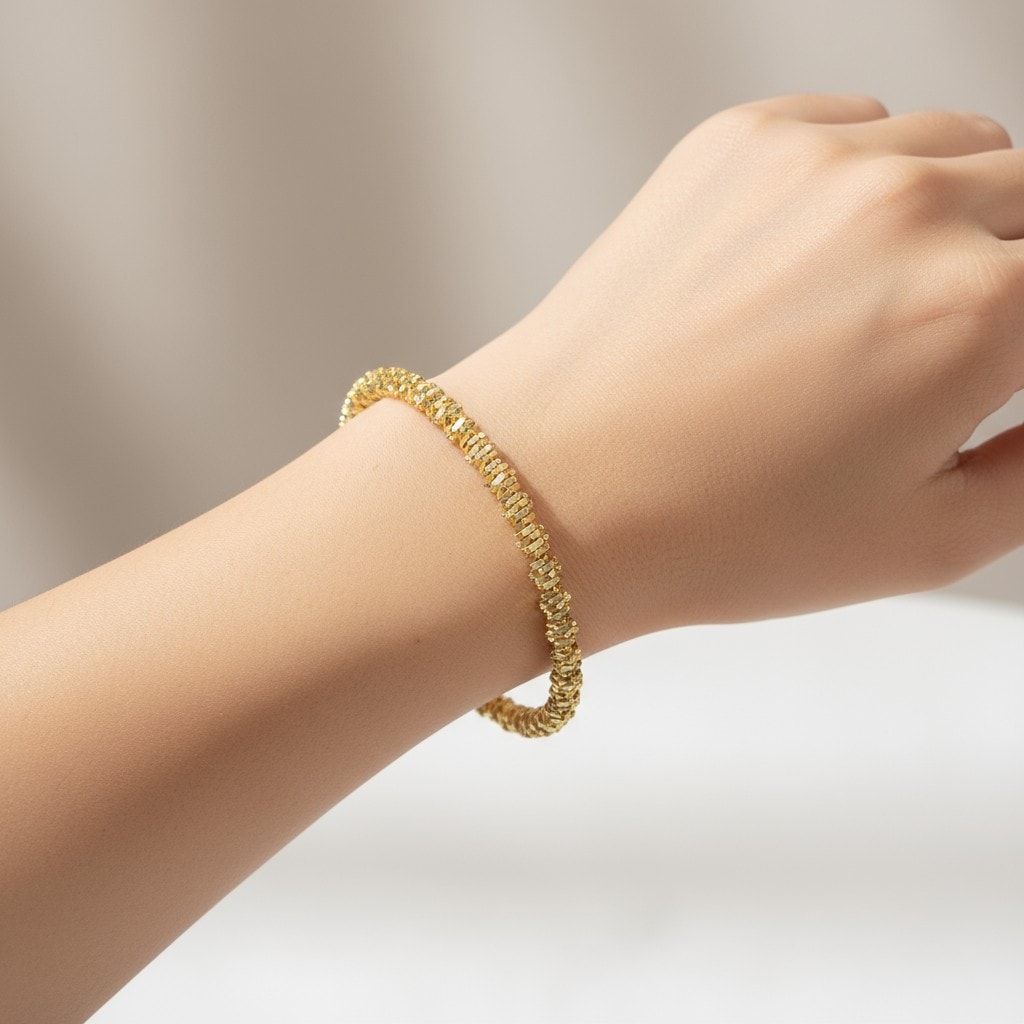 Tırtıklı Gold Kelepçe