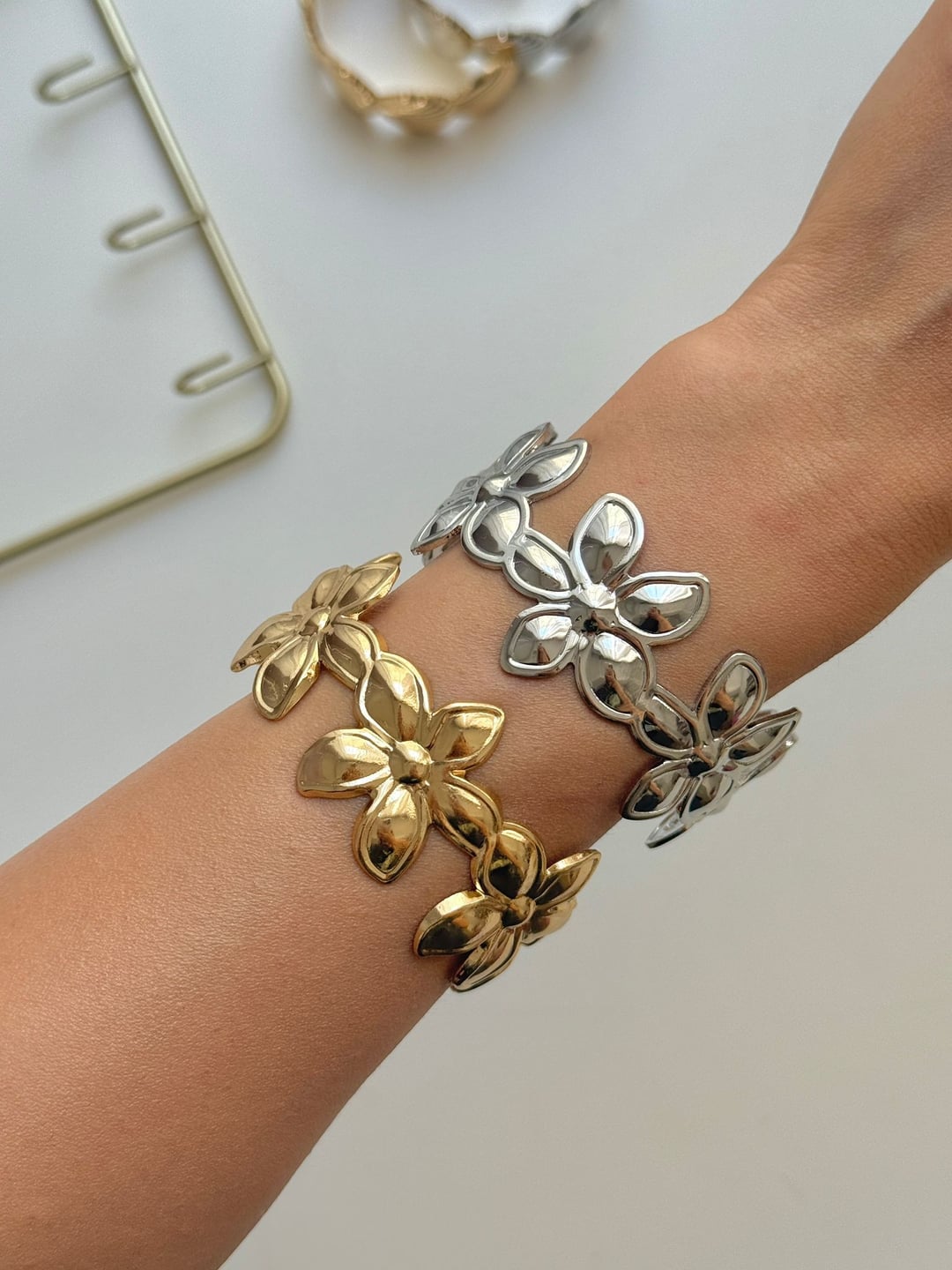 Papatya Kelepçe - Gümüş