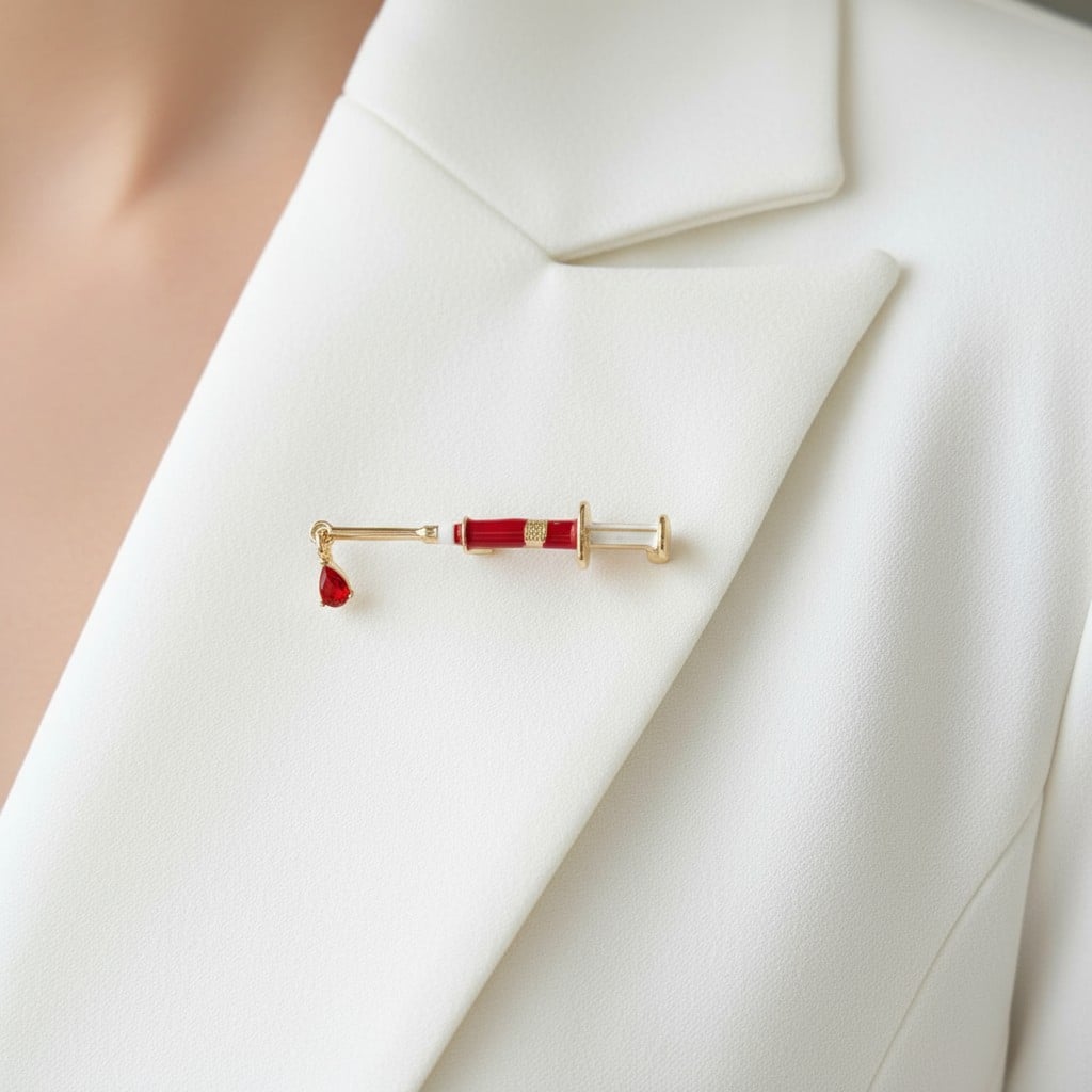 Kırmızı Enjektör Broş